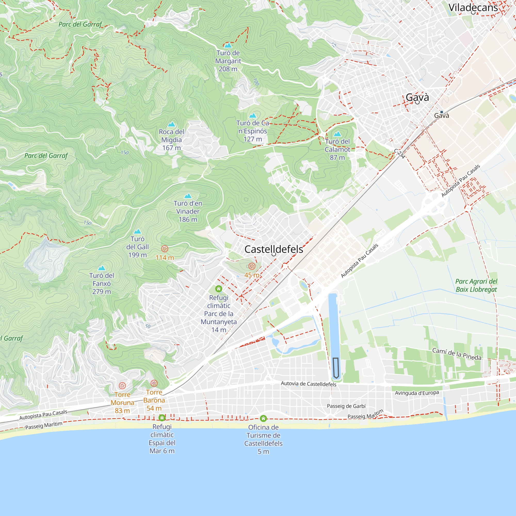 Refugi climàtic Centre Frederic Montpou map