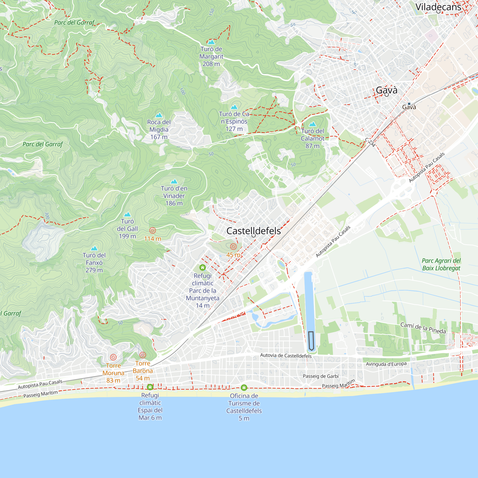 Refugi climàtic Centre Frederic Montpou map