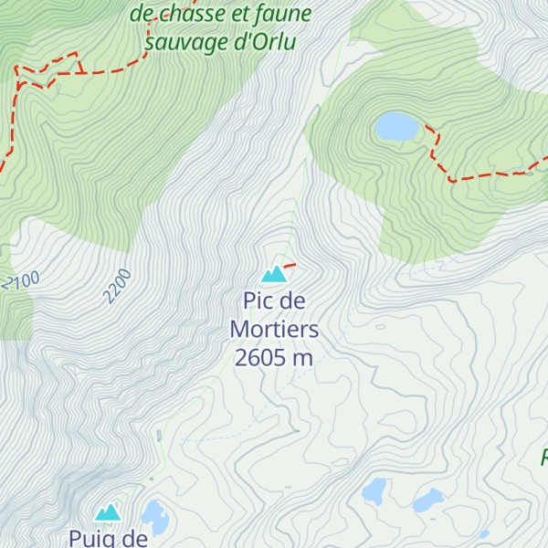 Map of Pic de Mortiers