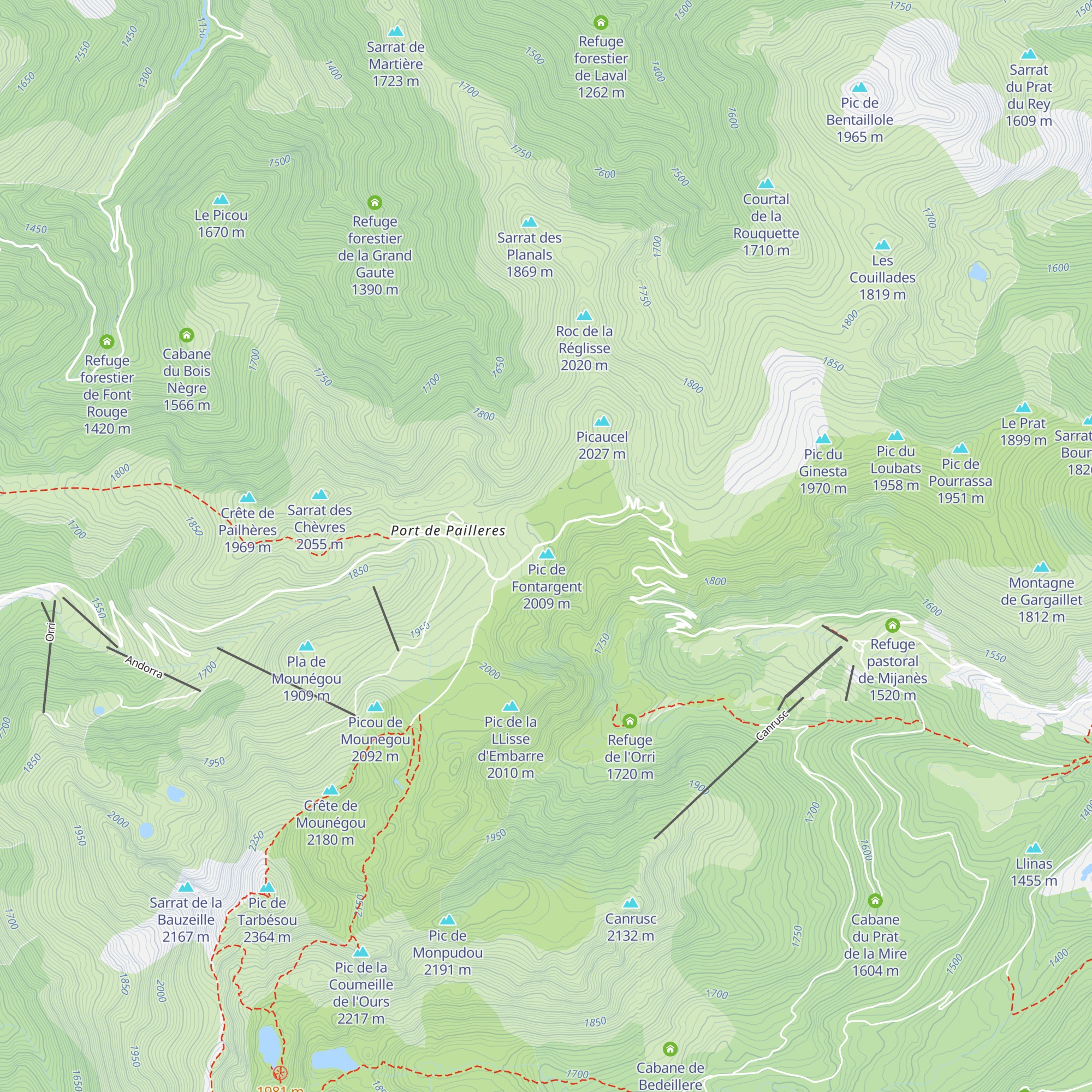 Cabane du Col de Pailhères map