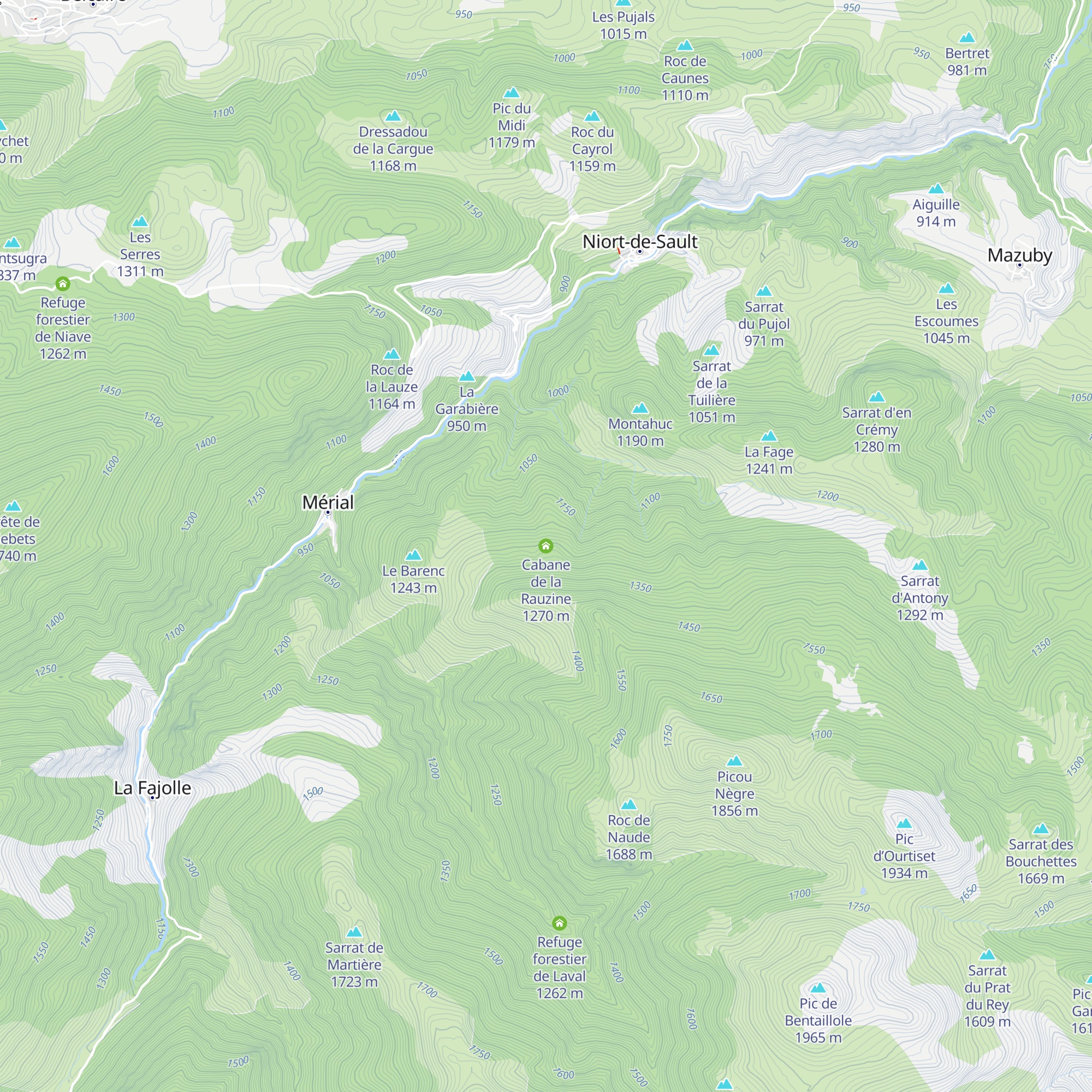 Cabane de la Rauzine map
