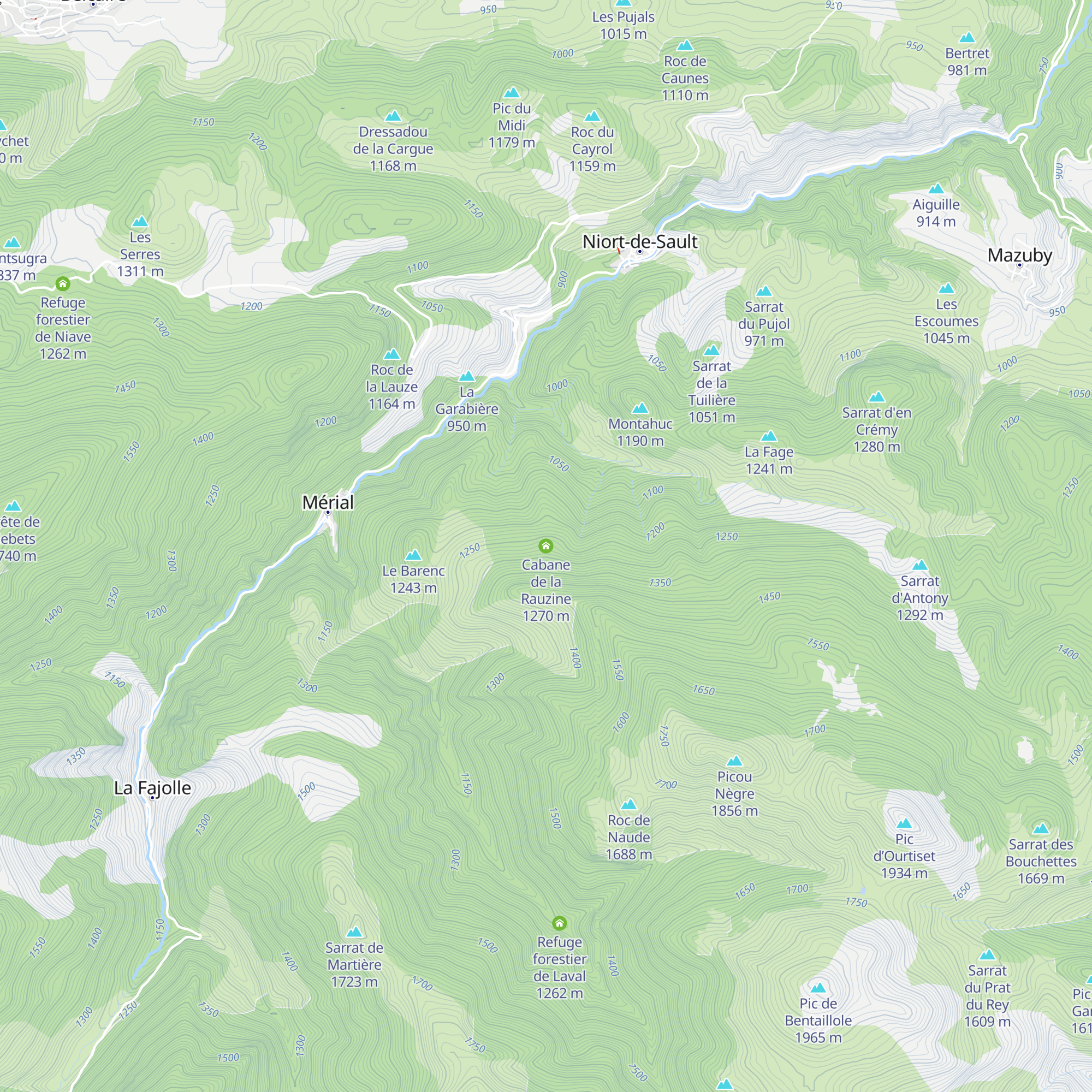 Cabane de la Rauzine map