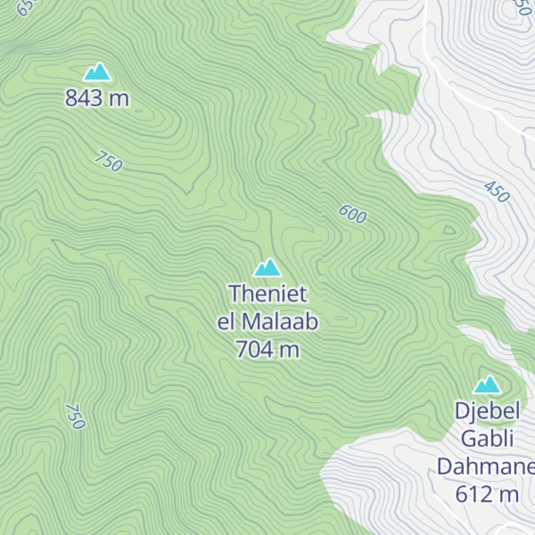Map of Theniet el Malaab