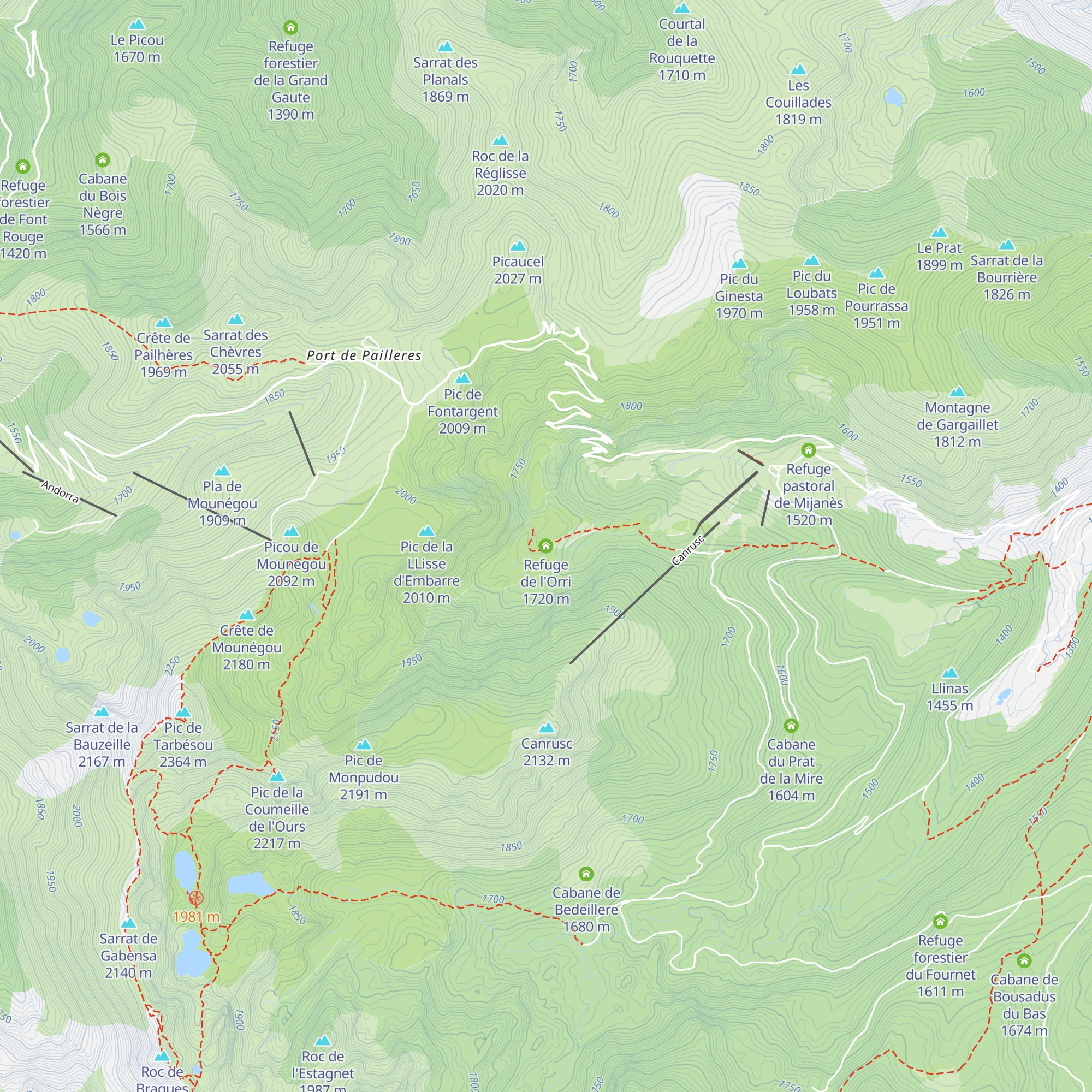 Refuge de l'Orri map