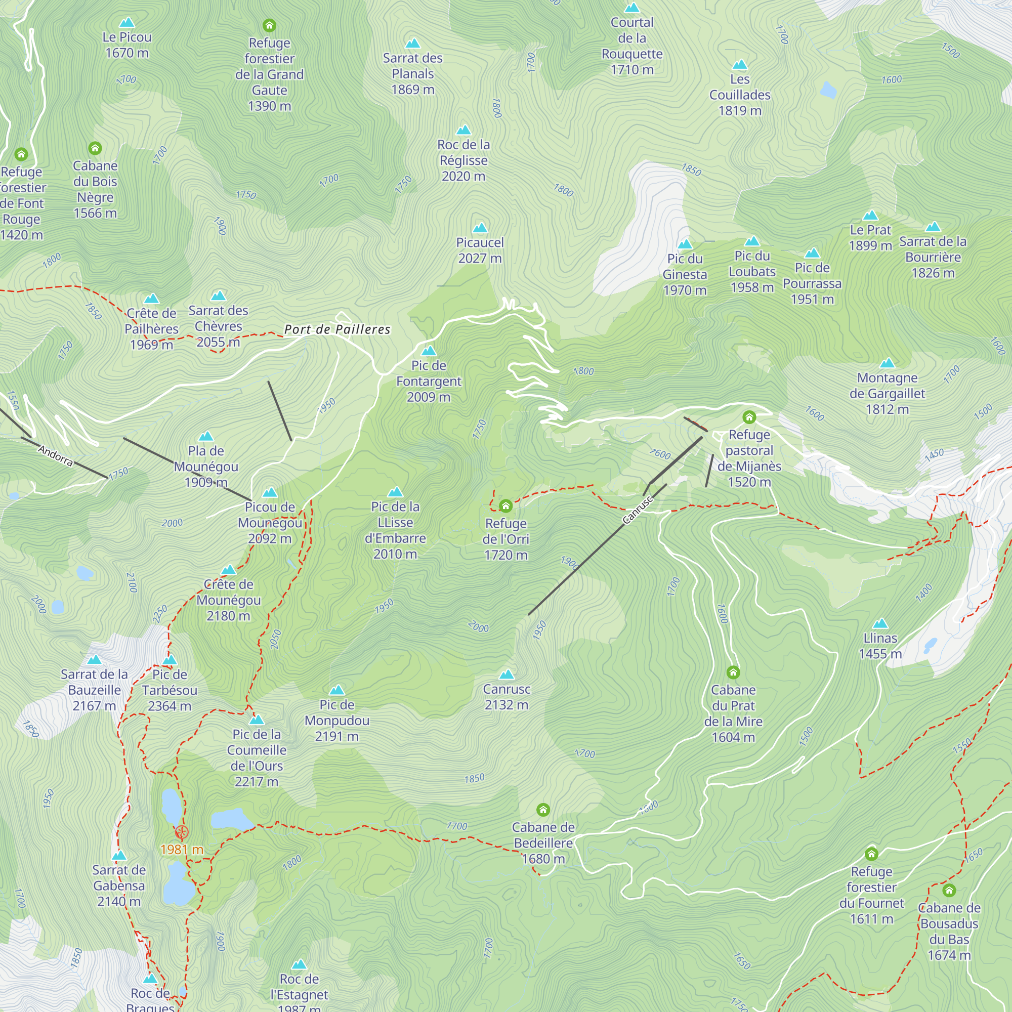 Refuge de l'Orri map