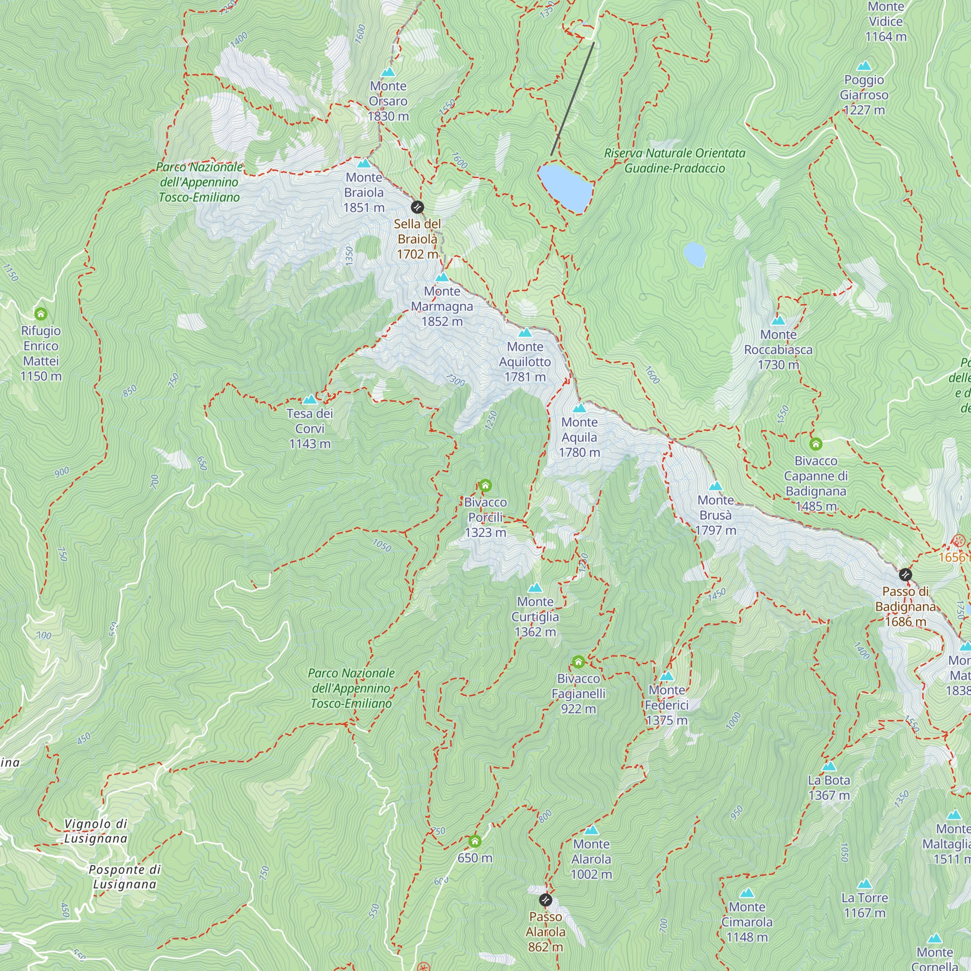 Bivacco Porcili map