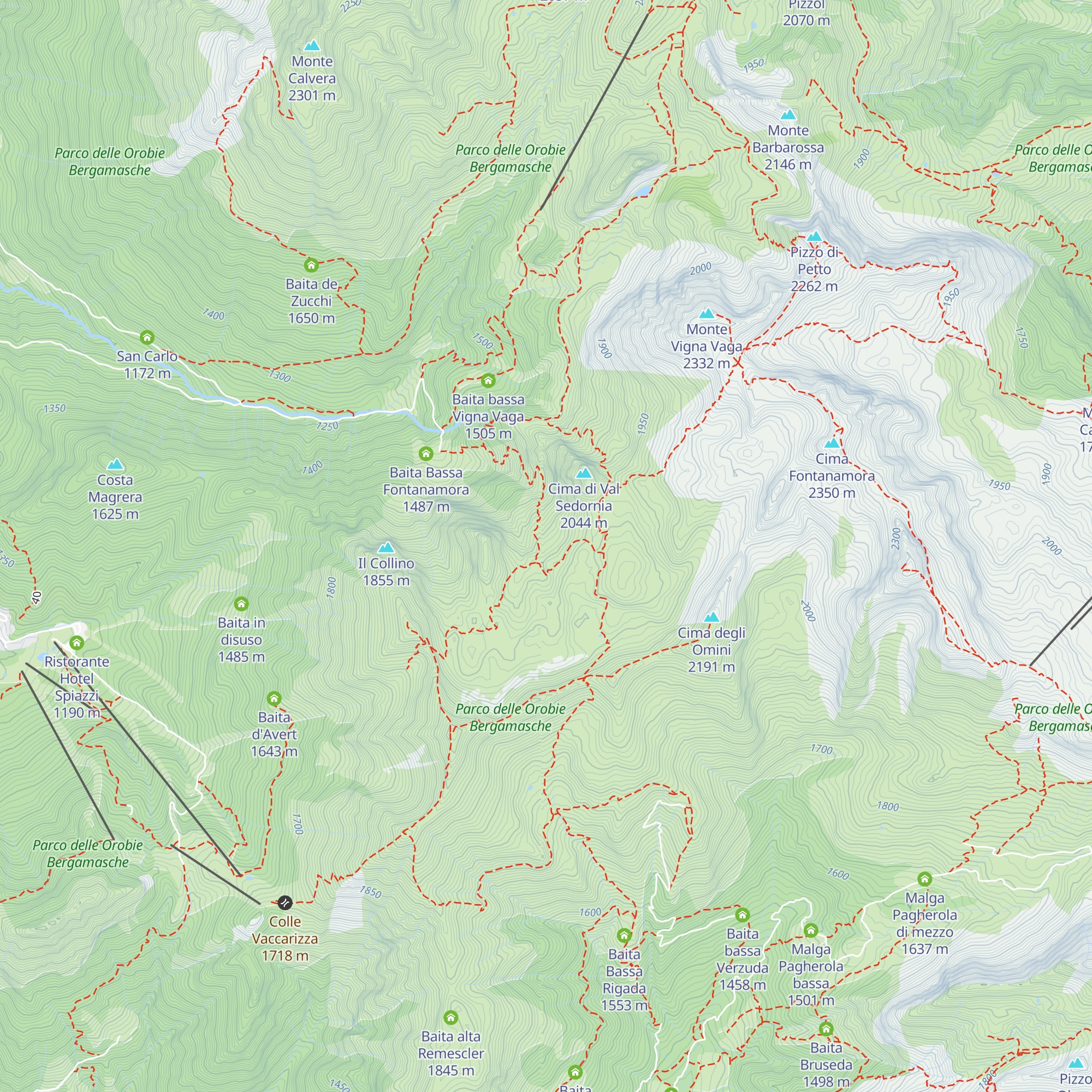 Baita Alta Fontanamora map