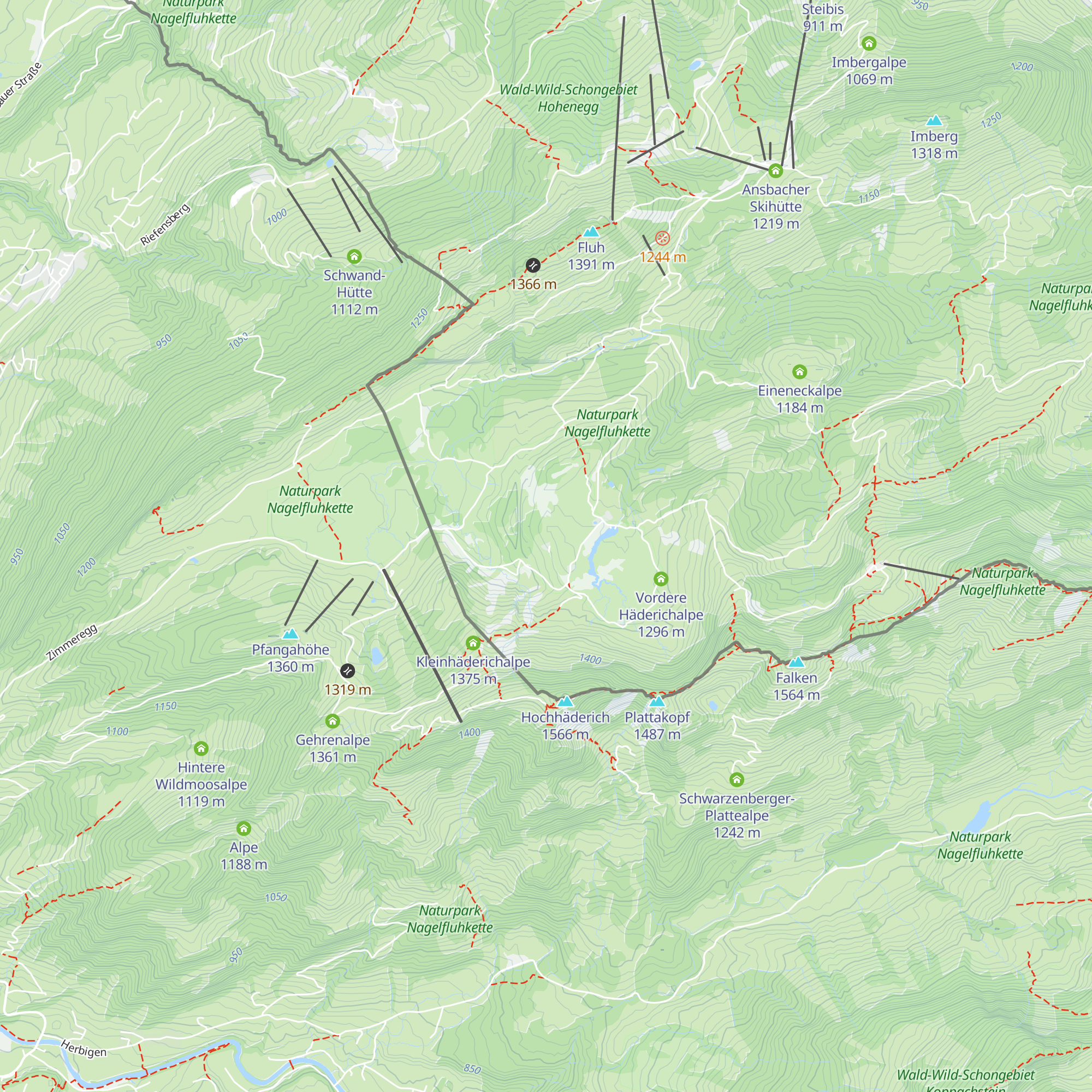 Untere Häderlealpe map