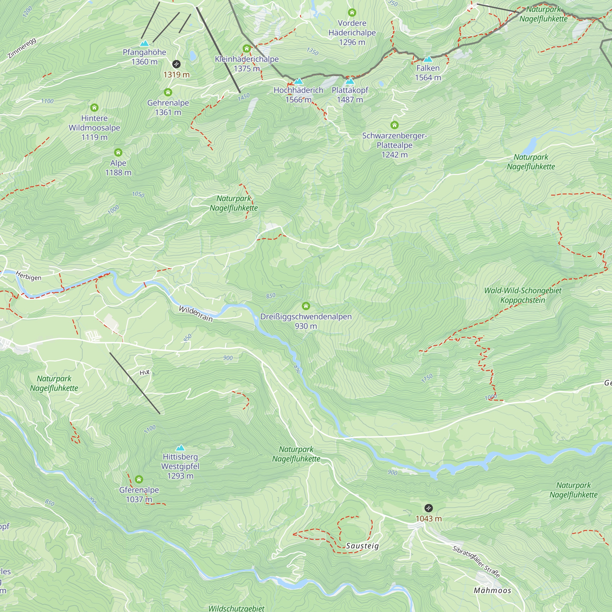 Dreißiggschwendenalpen map