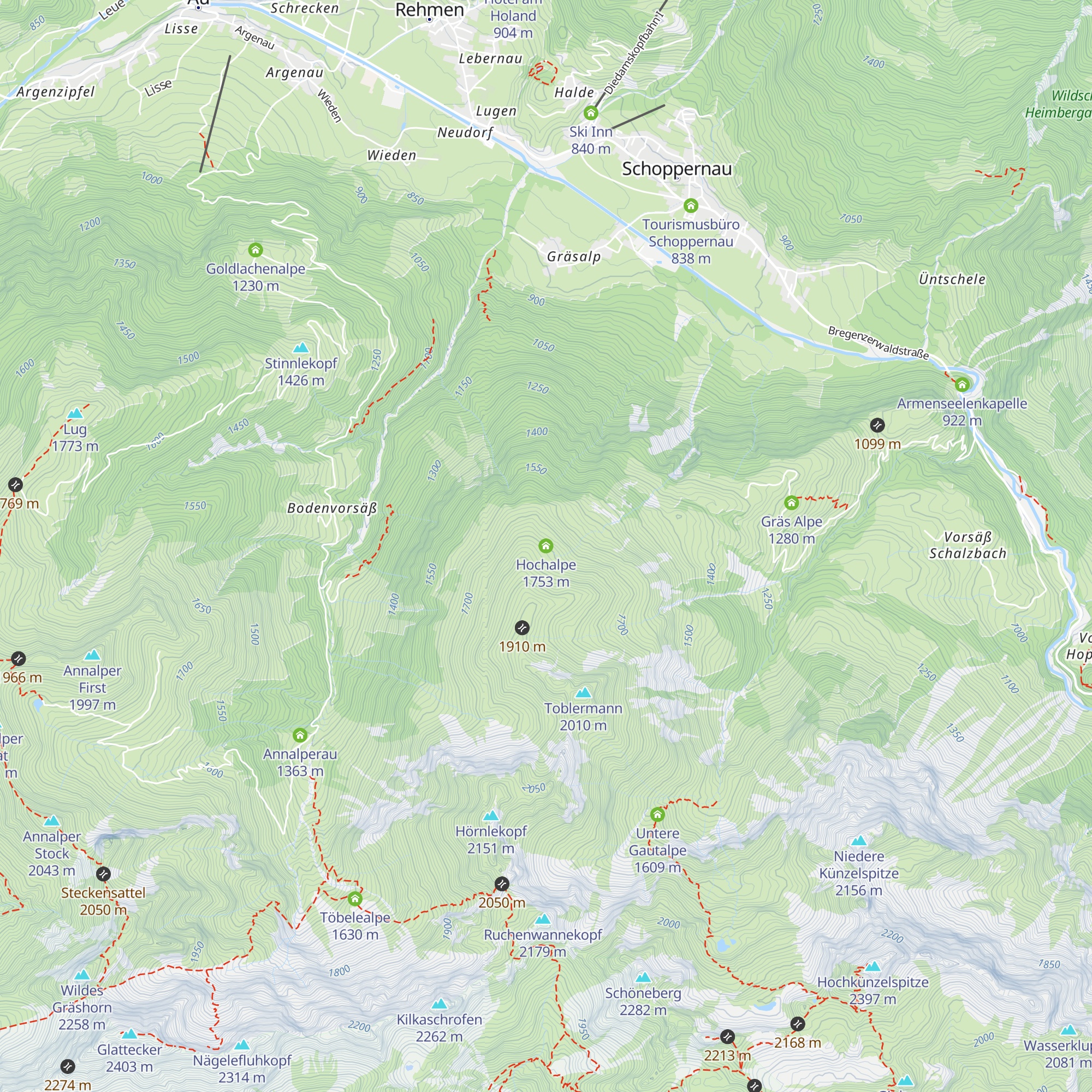 Hochalpe map
