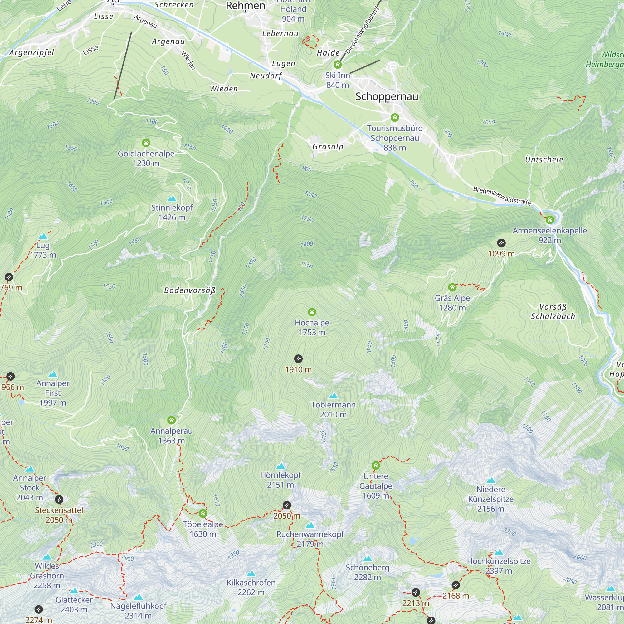Hochalpe map