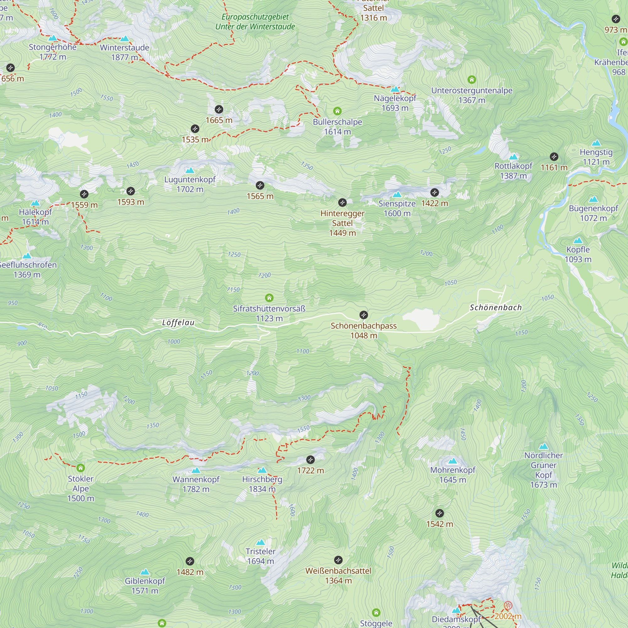 Alpe Rüschere map