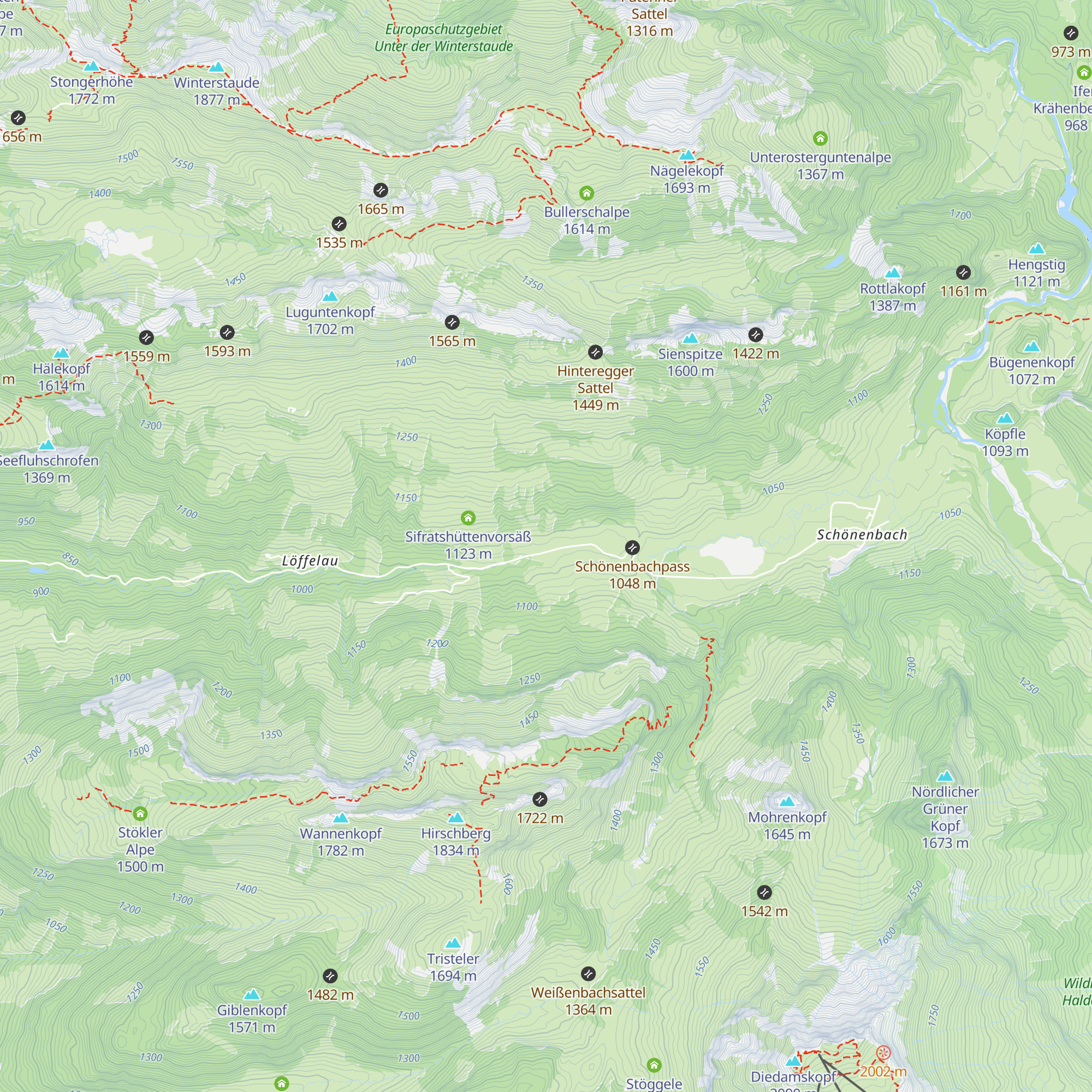 Alpe Rüschere map