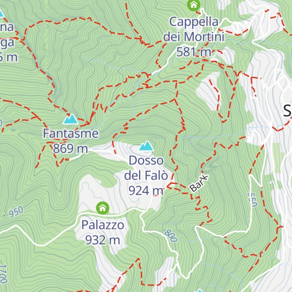 Map of Dosso del Falò