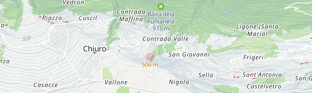 Map of the start of La Via dei Terrazzamenti