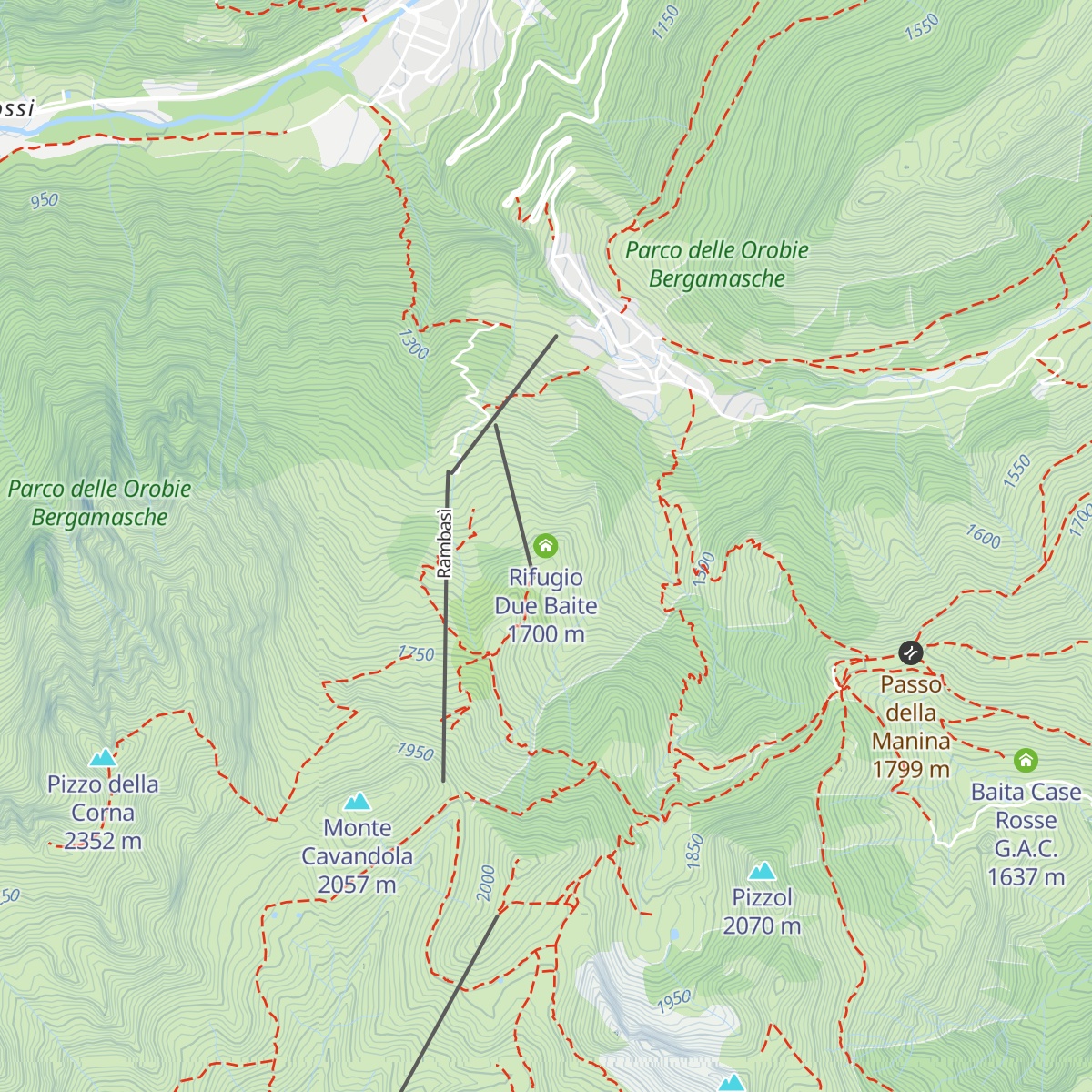 Rifugio Due Baite map