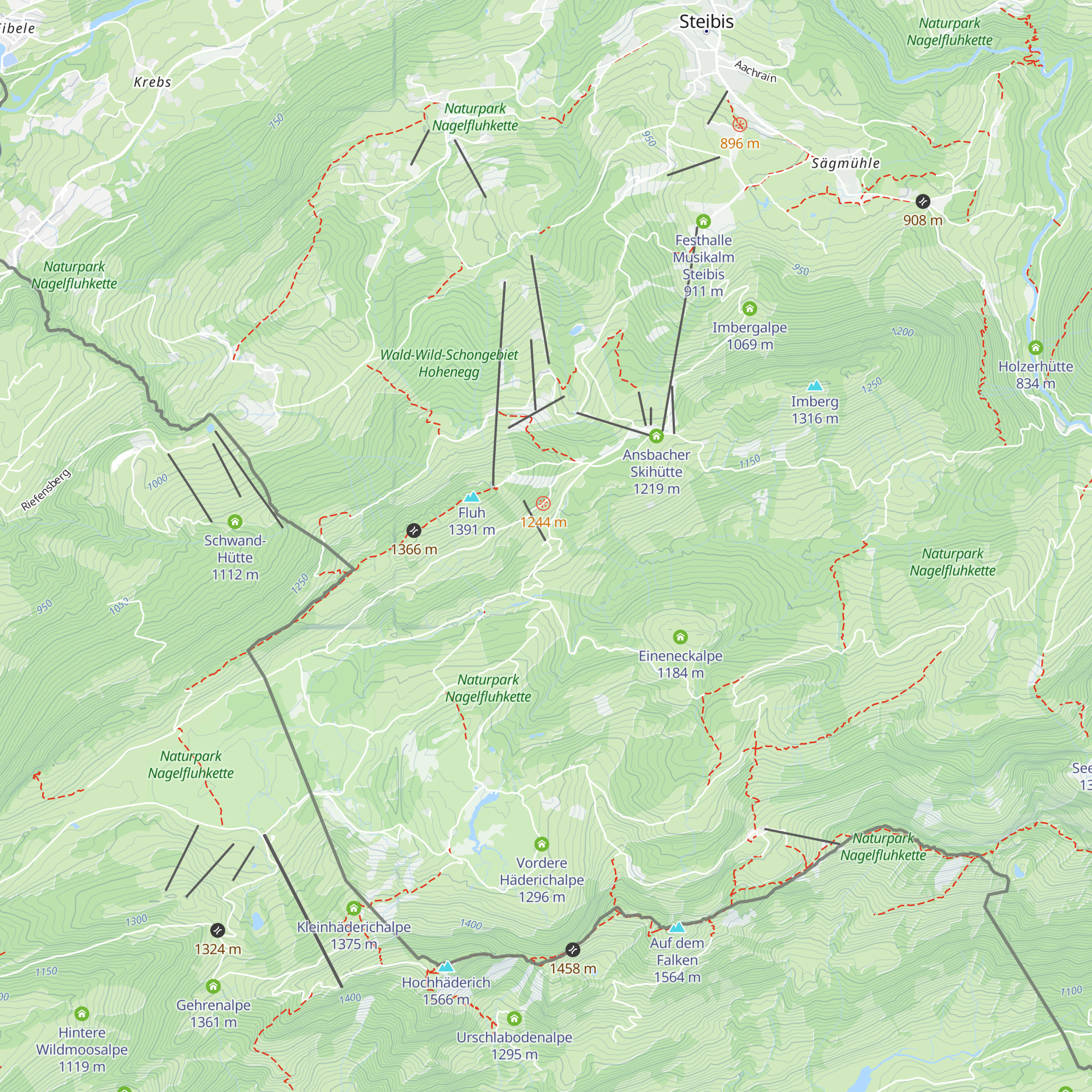 Berggasthof Hochbühl map