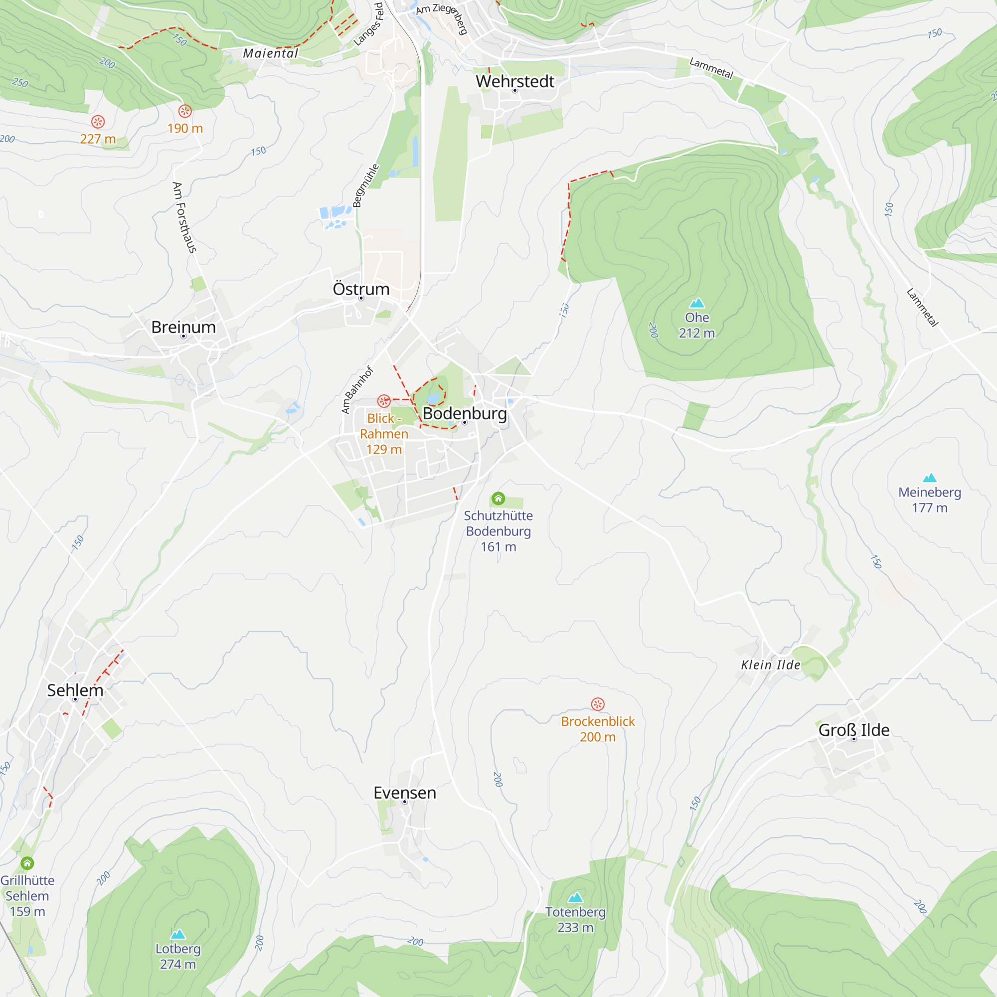 Schutzhütte Bodenburg map