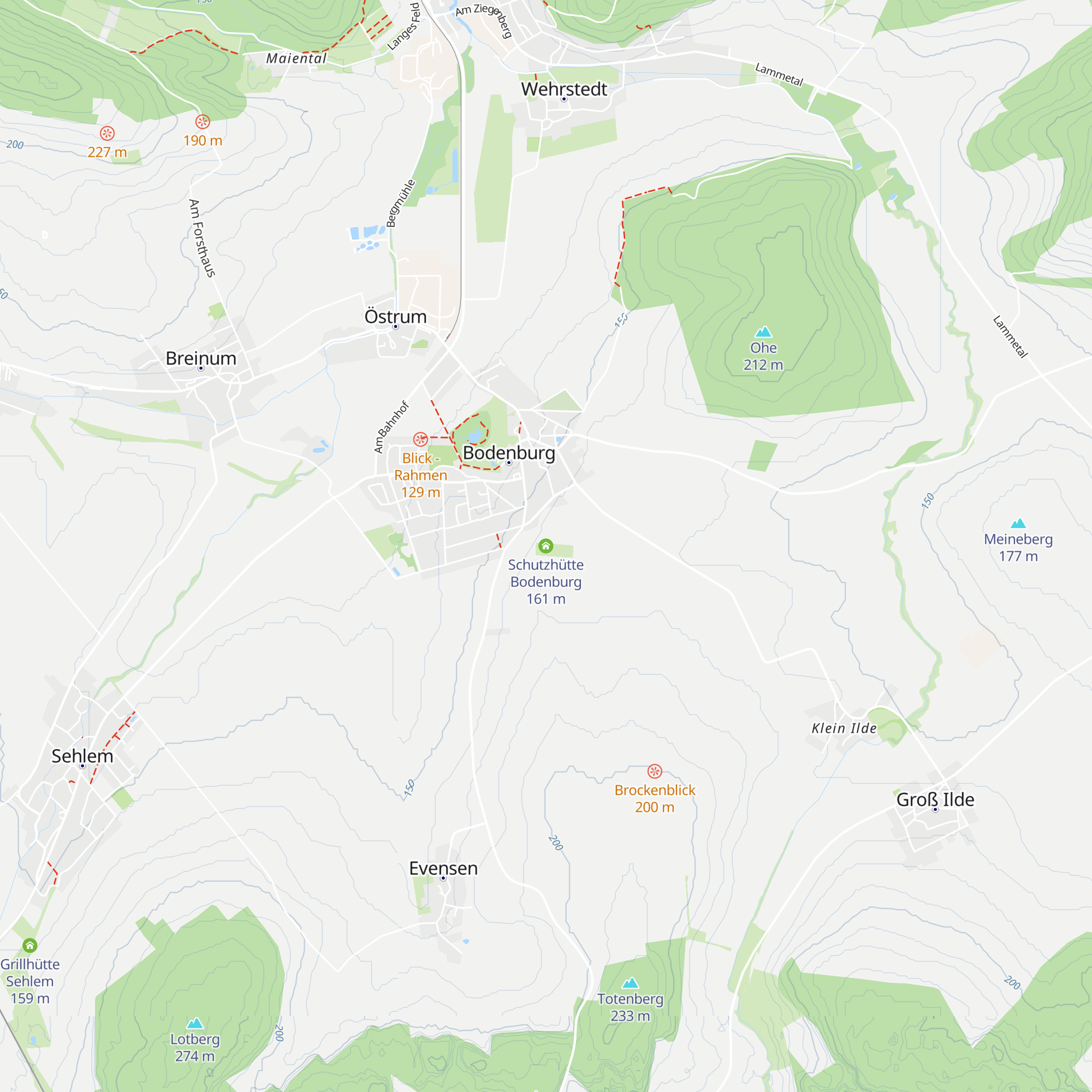 Schutzhütte Bodenburg map