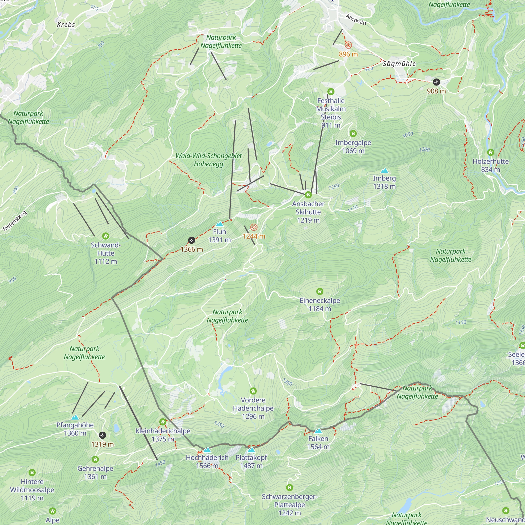 Oberlanzenbachalpe map