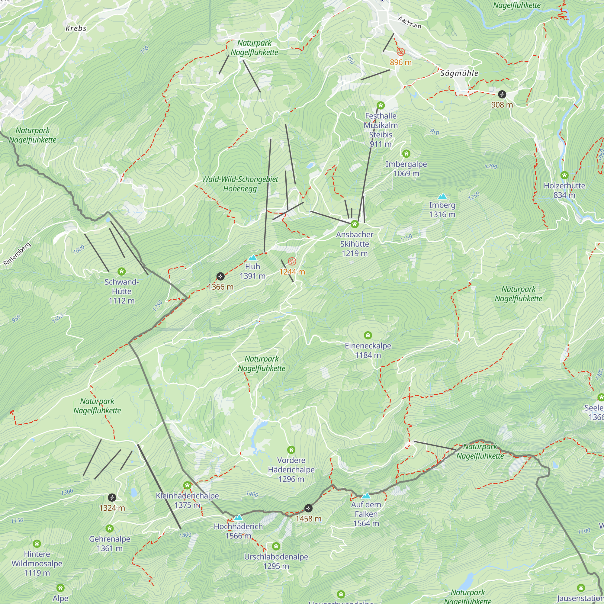 Oberlanzenbachalpe map
