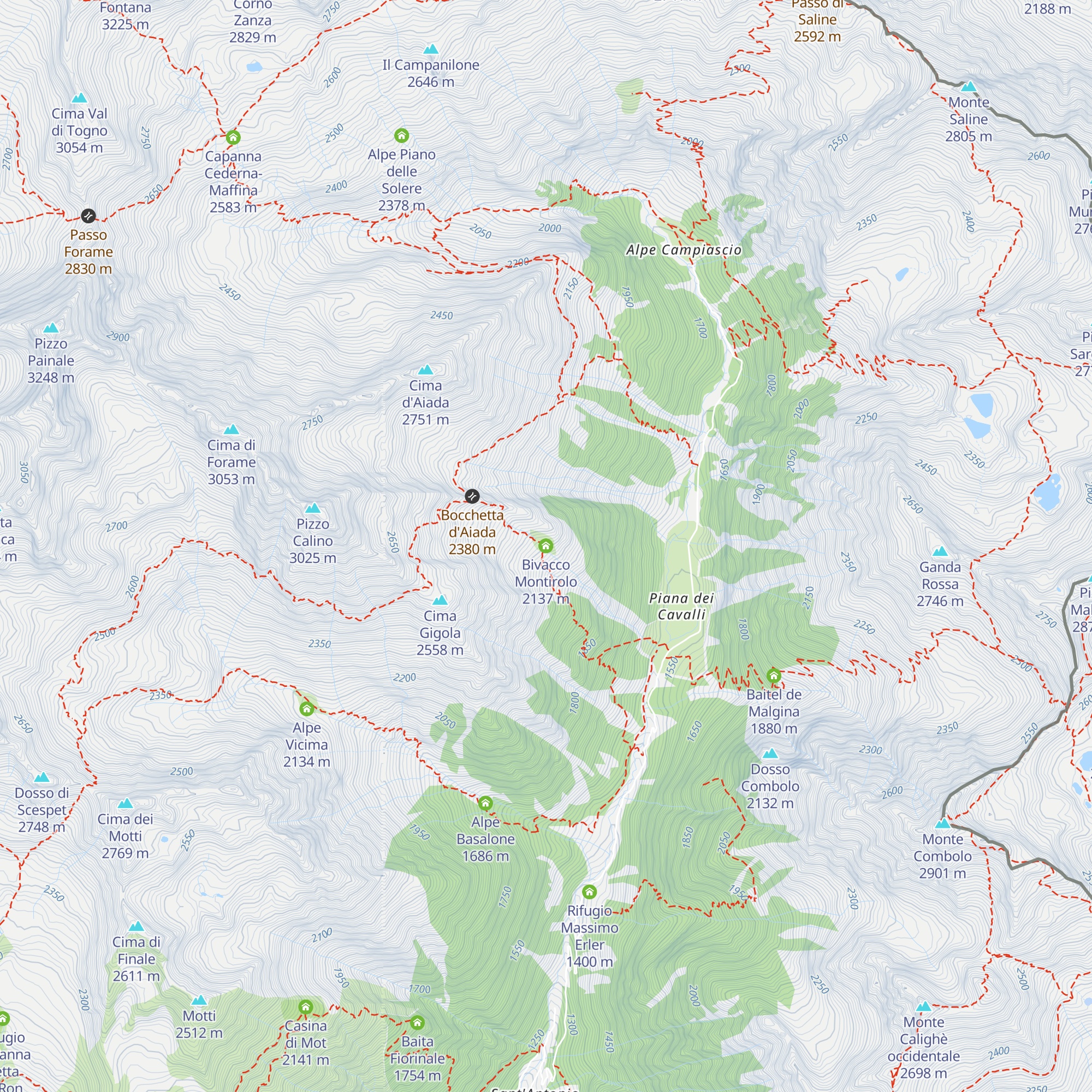 Bivacco Montirolo map