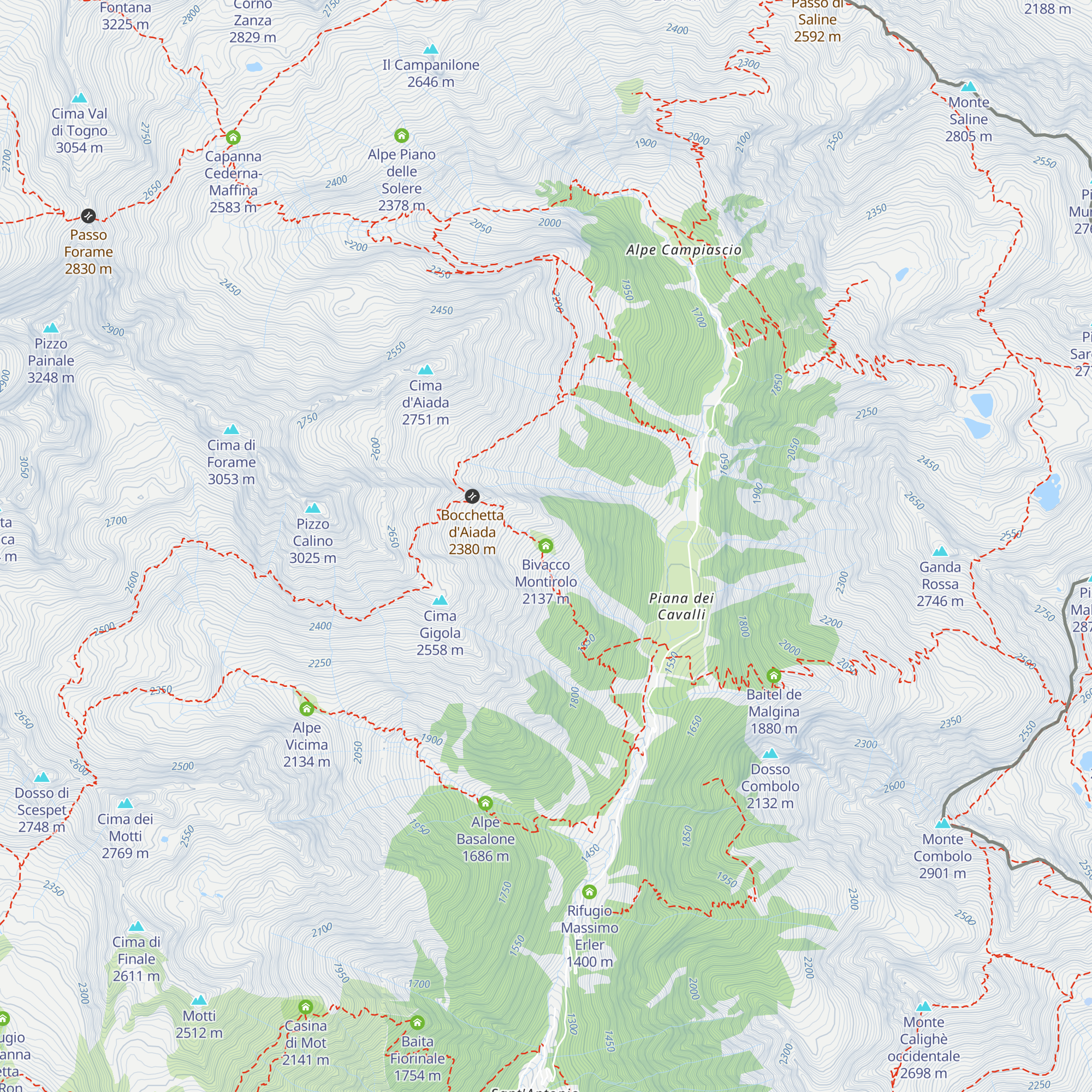 Bivacco Montirolo map