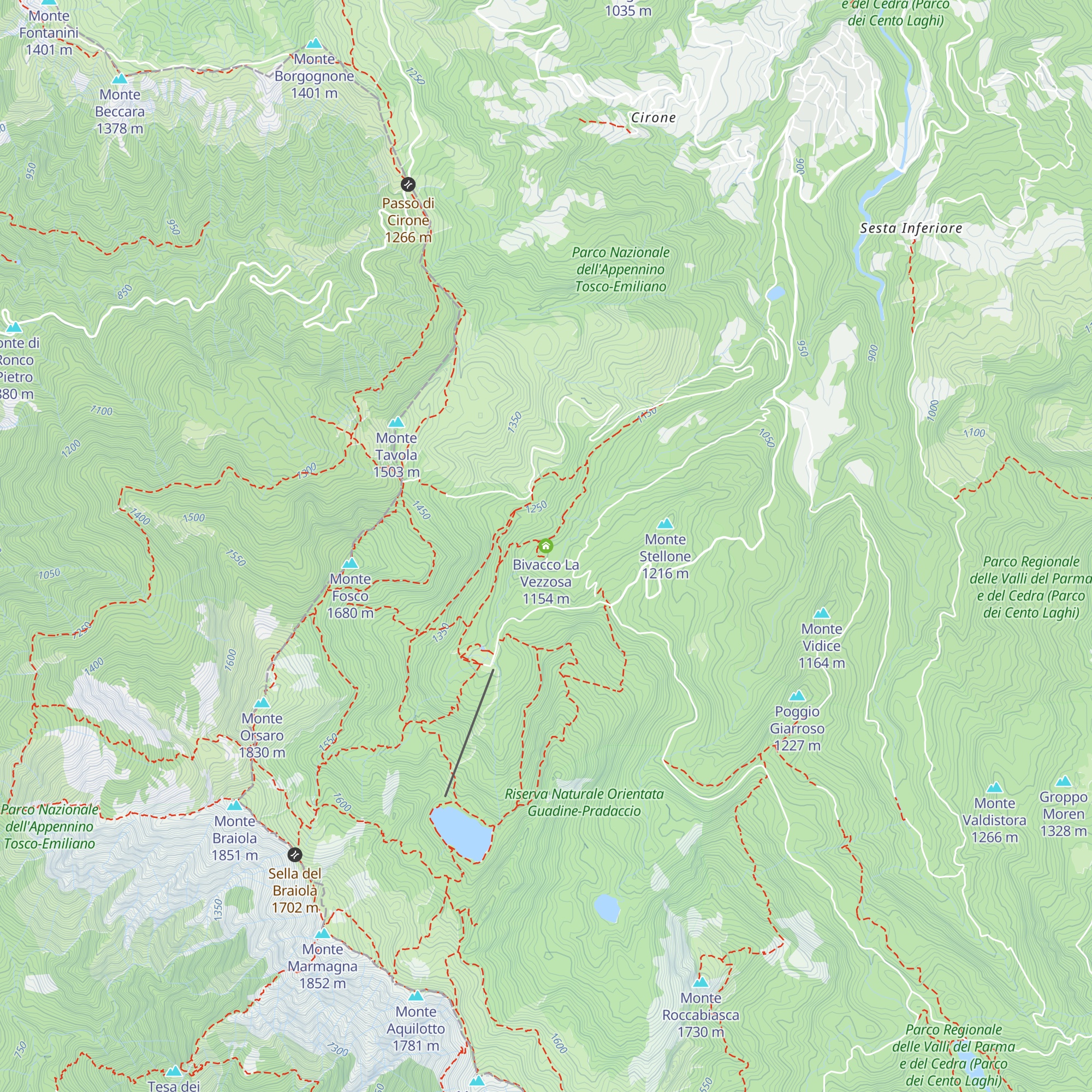 Bivacco La Vezzosa map