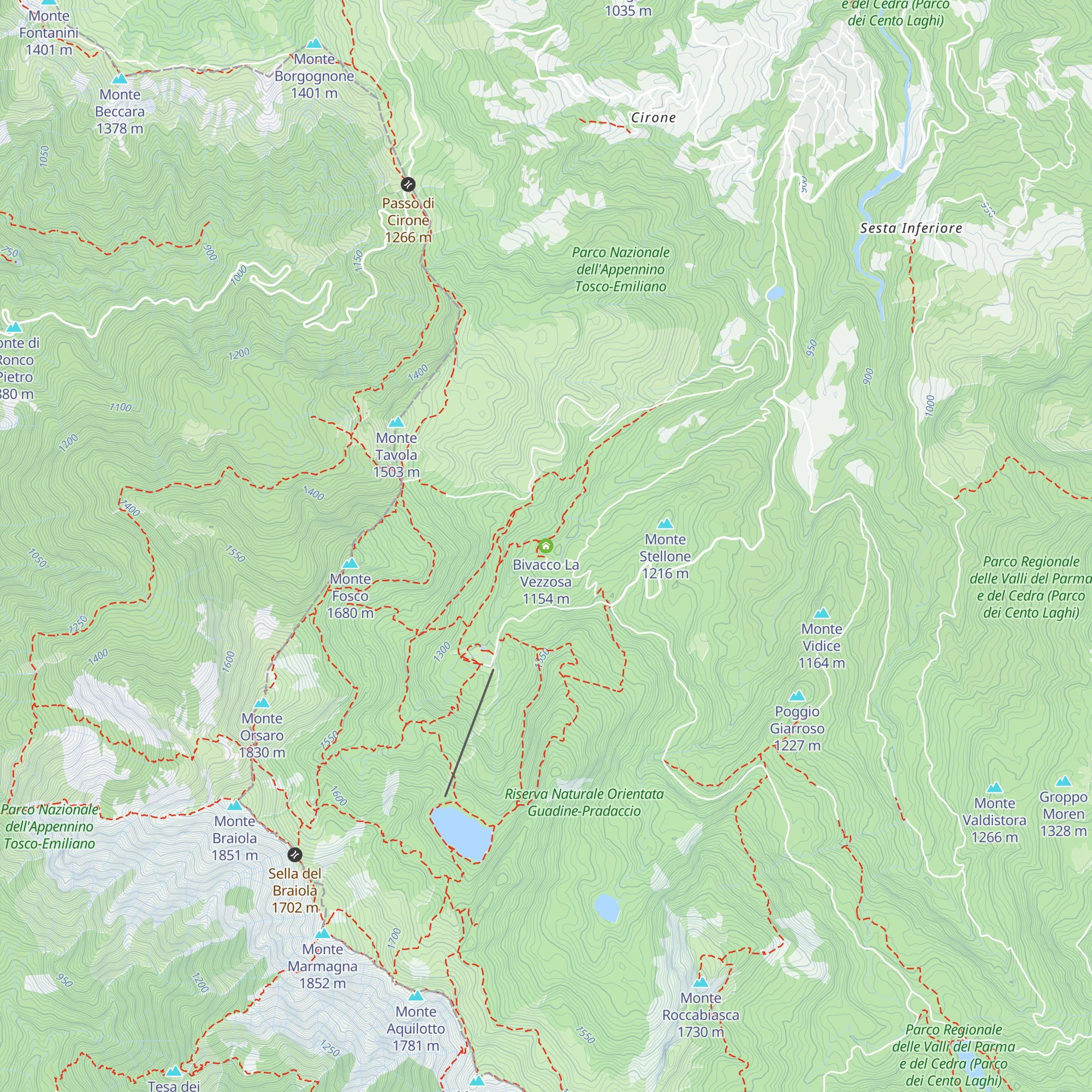 Bivacco La Vezzosa map