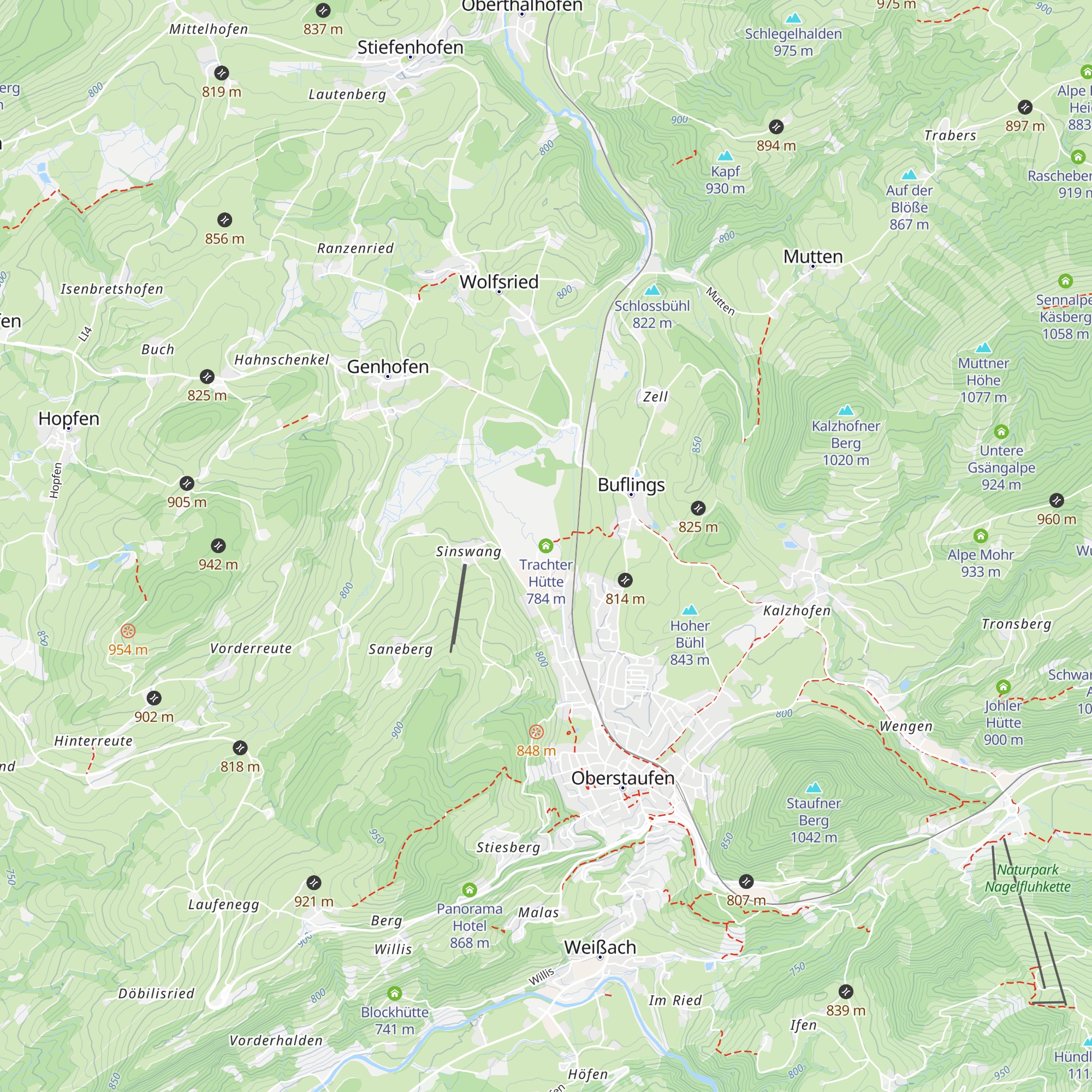 Trachter Hütte map