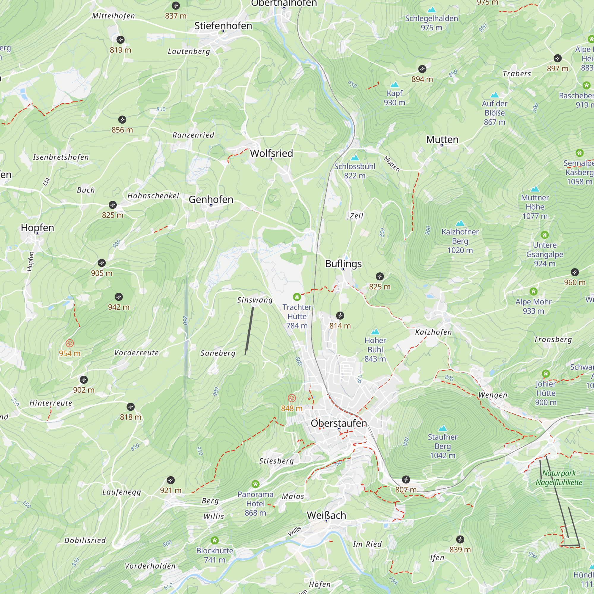Trachter Hütte map
