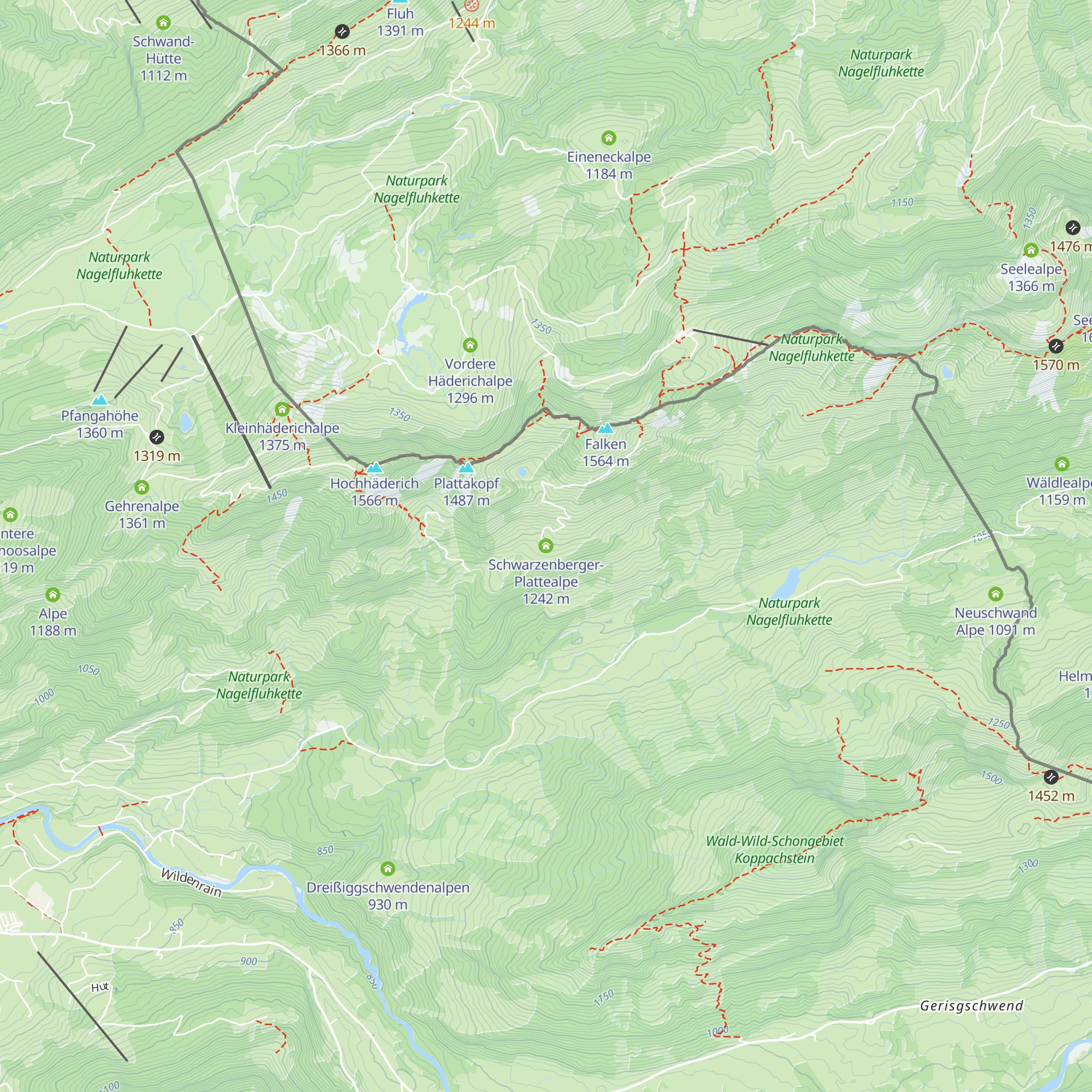 Schwarzenberger-Plattealpe map