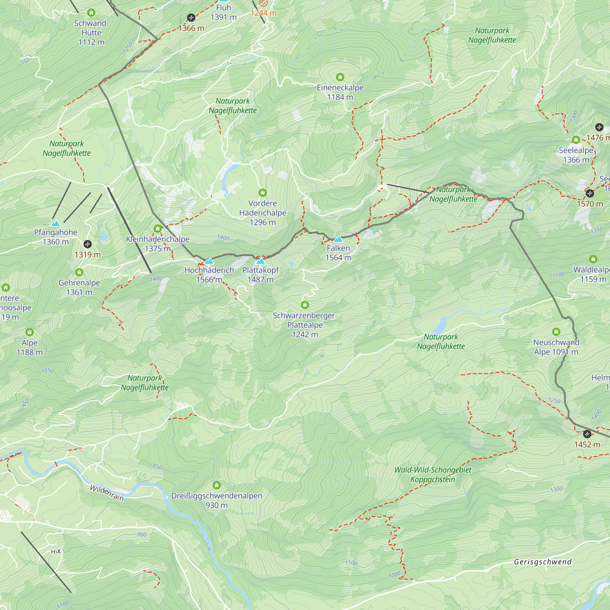 Schwarzenberger-Plattealpe map