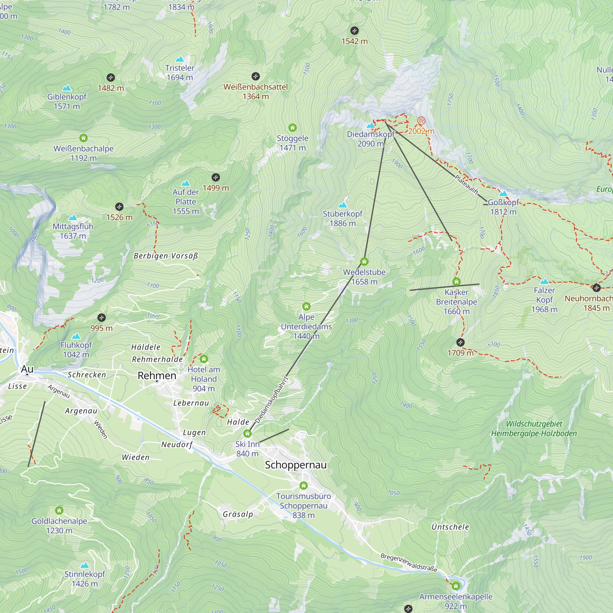 Alpe Unterdiedams map