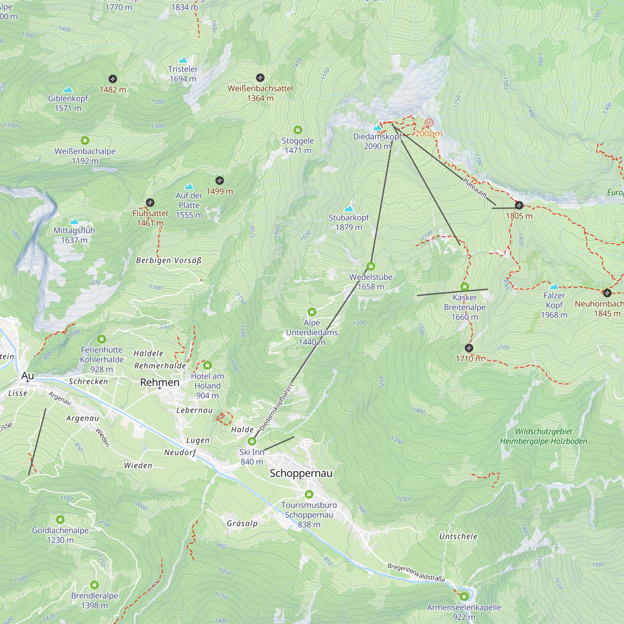 Alpe Unterdiedams map