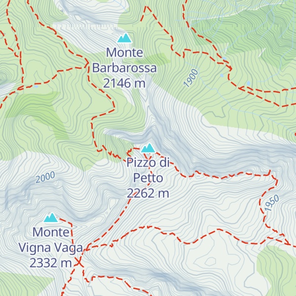 Map of Pizzo di Petto