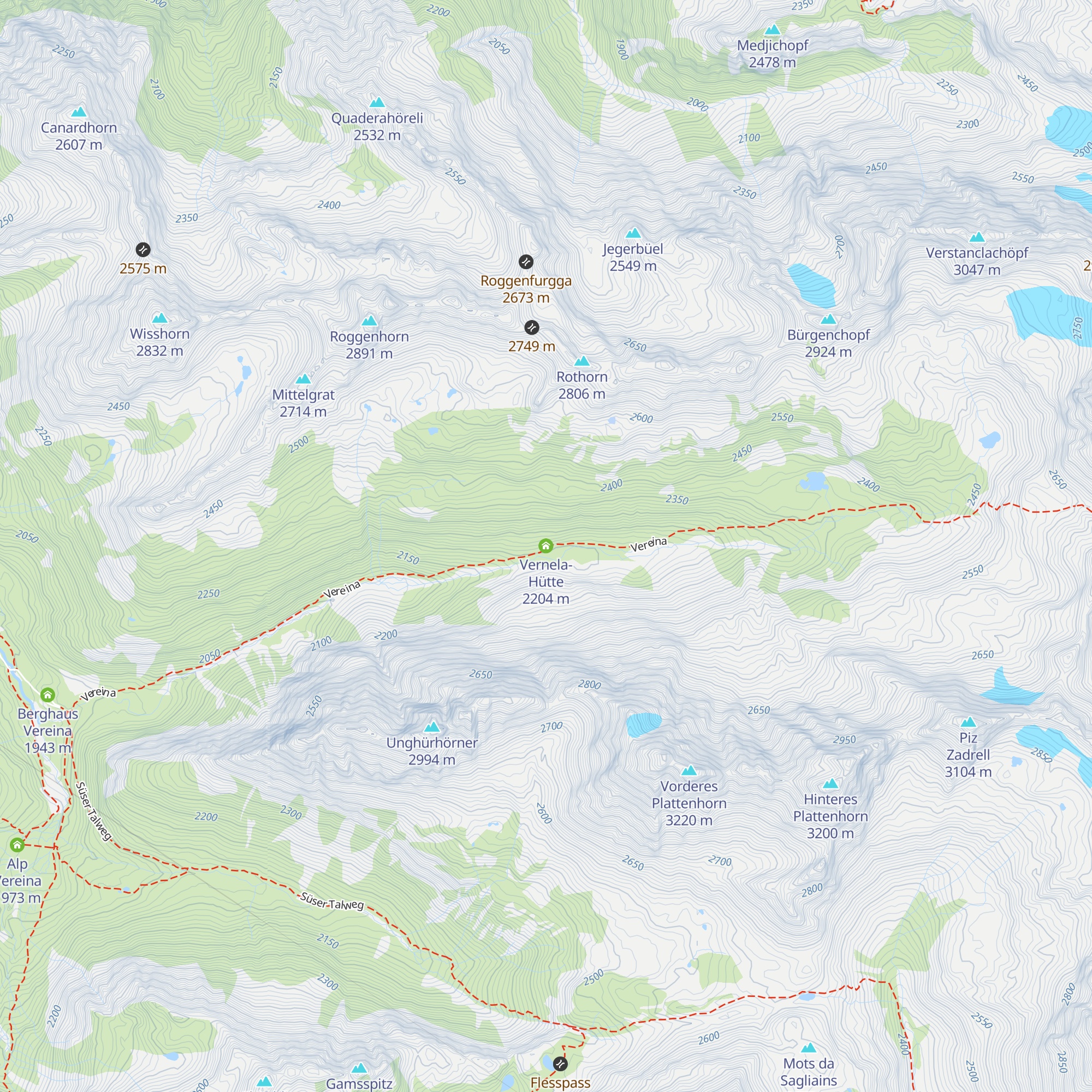 Vernela-Hütte map