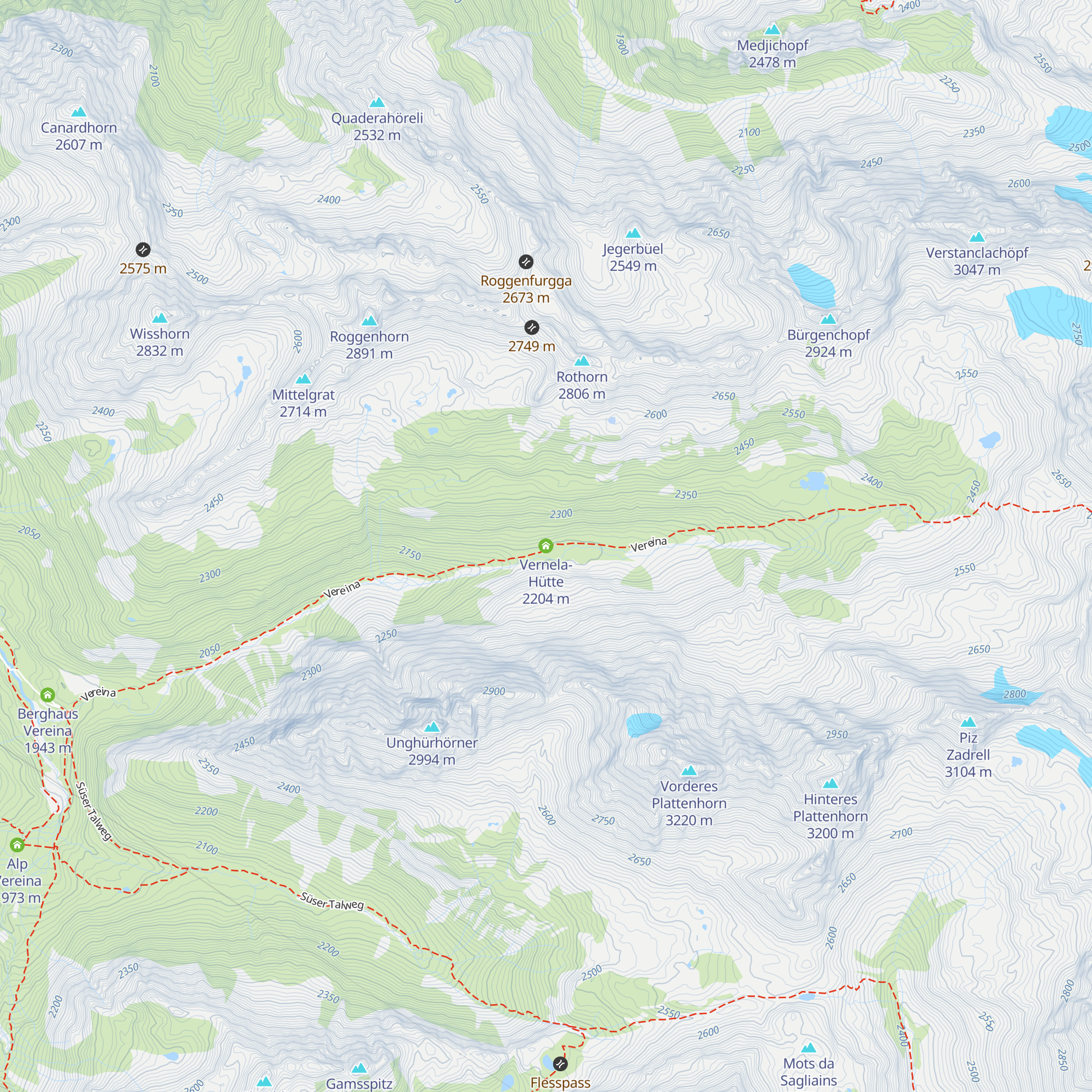 Vernela-Hütte map