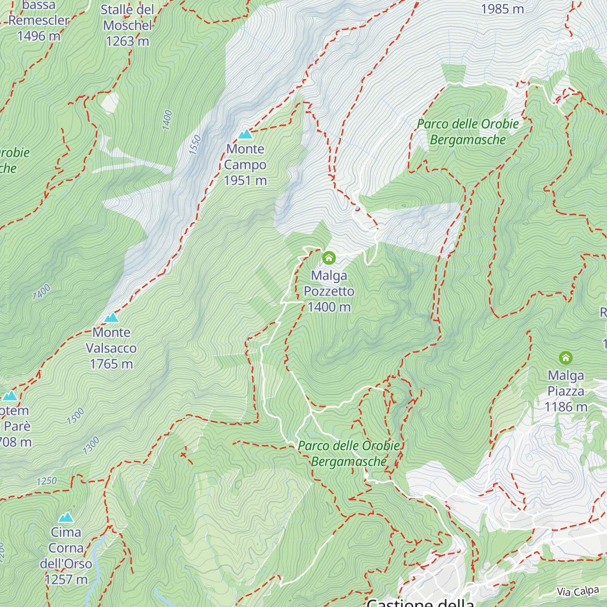 Malga Spina map