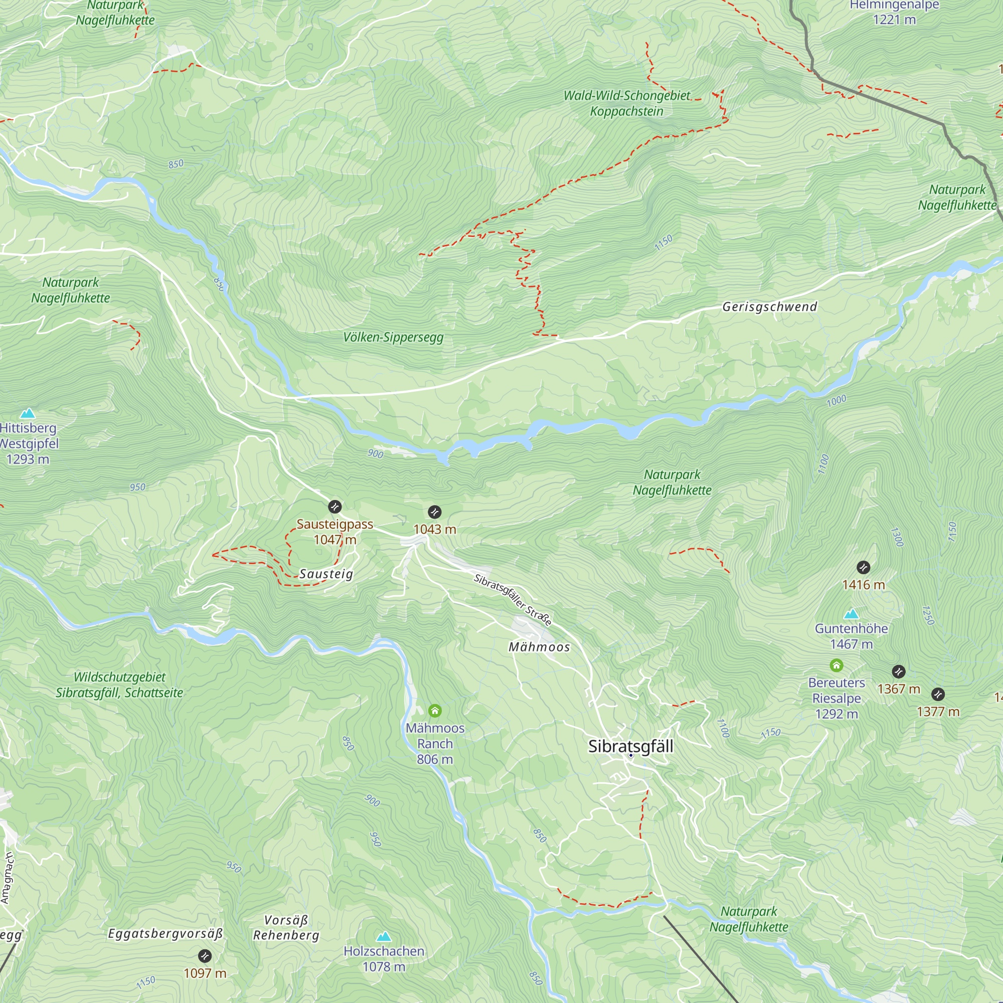 Dreihüttenalpe map