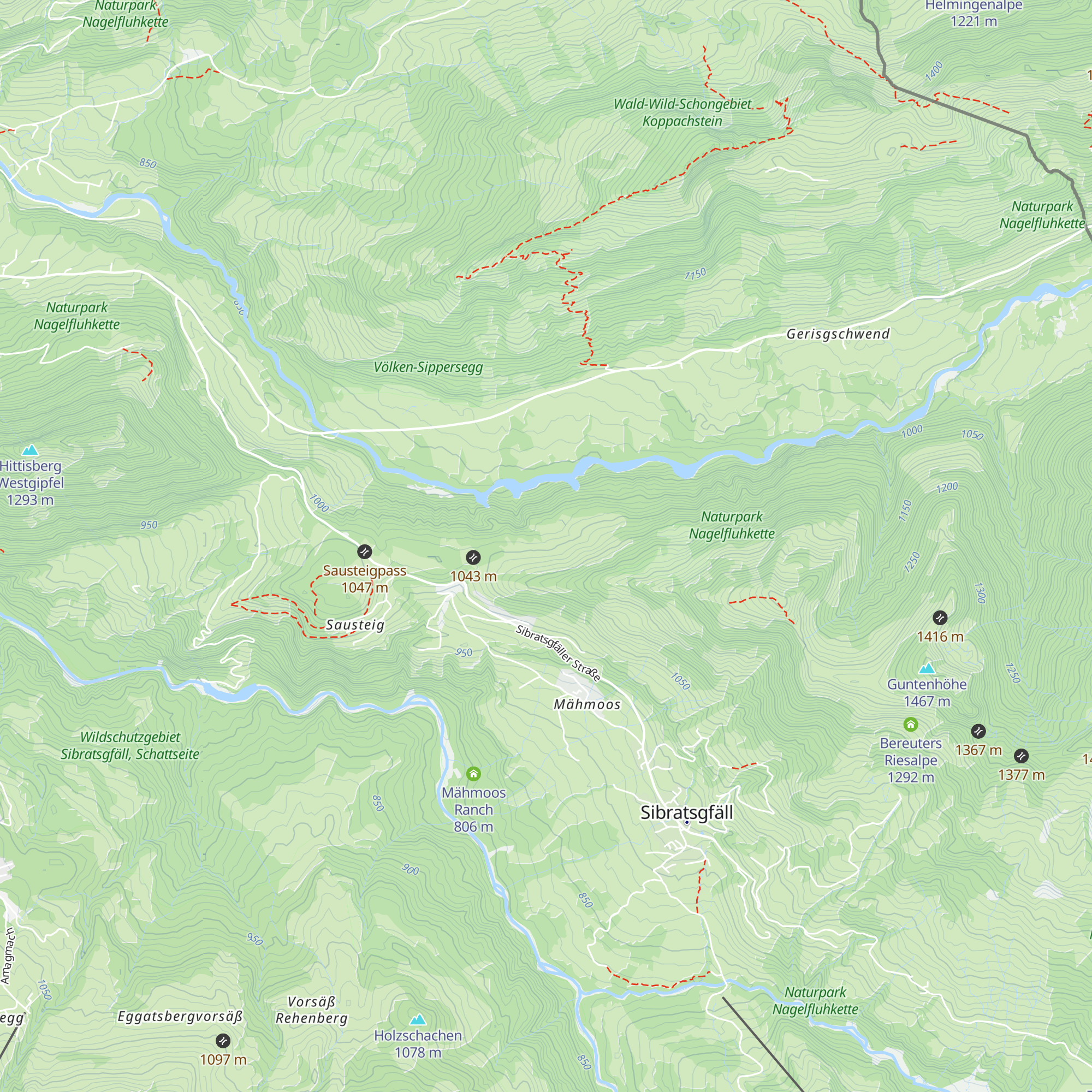 Dreihüttenalpe map