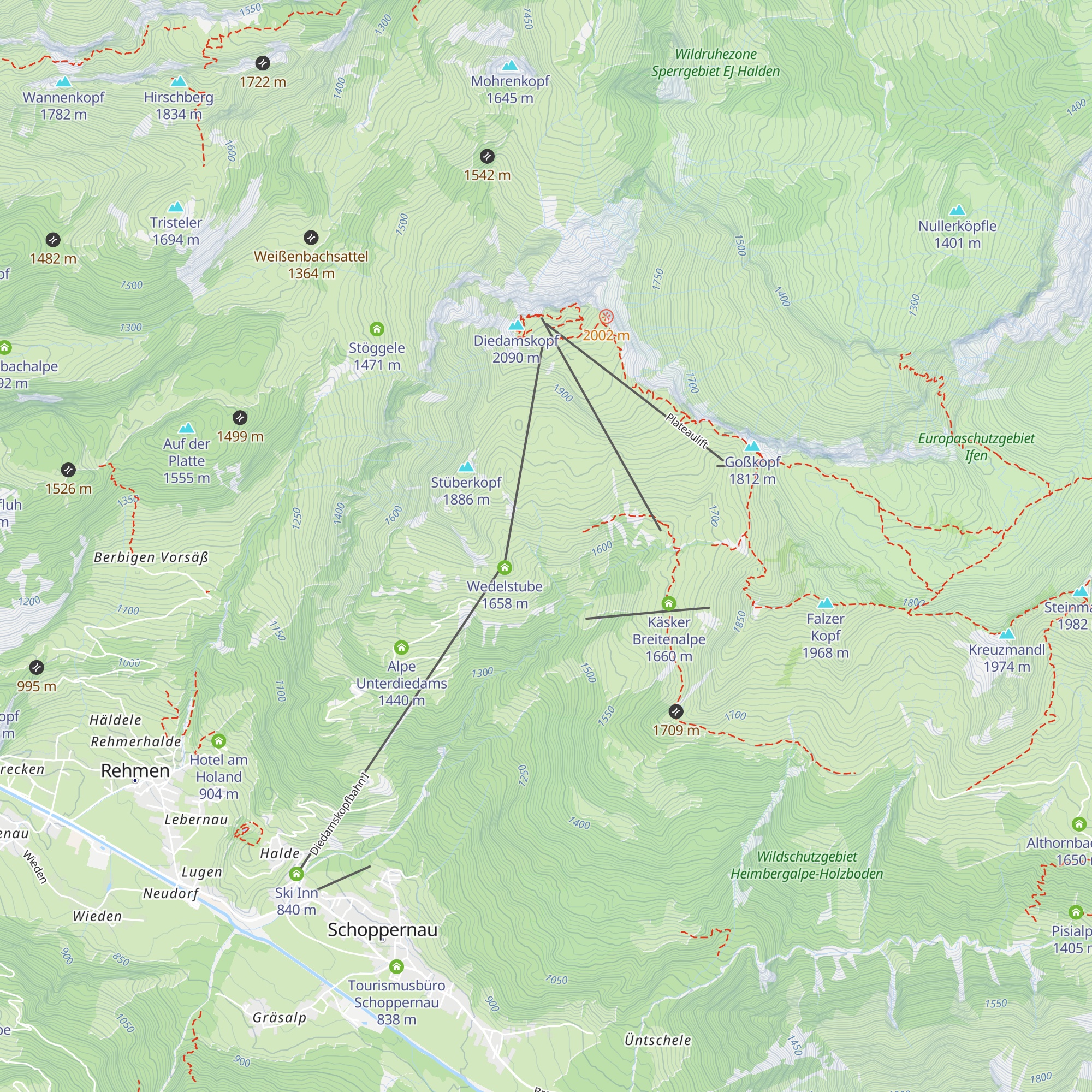 untere Oberdiedamsalpe map