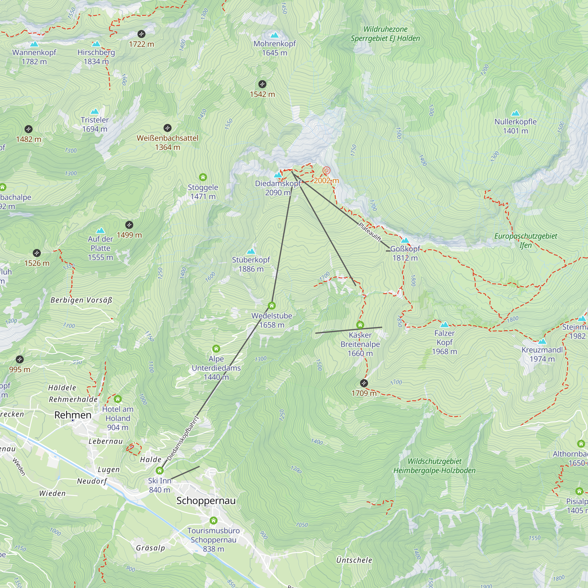untere Oberdiedamsalpe map