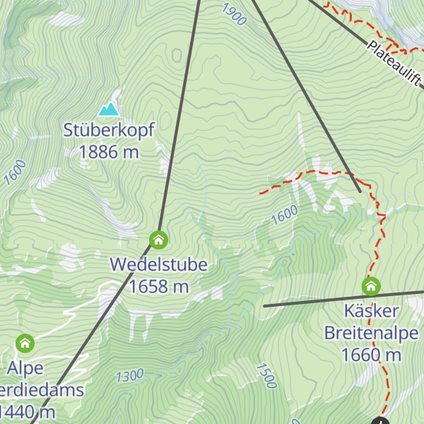 Map of untere Oberdiedamsalpe