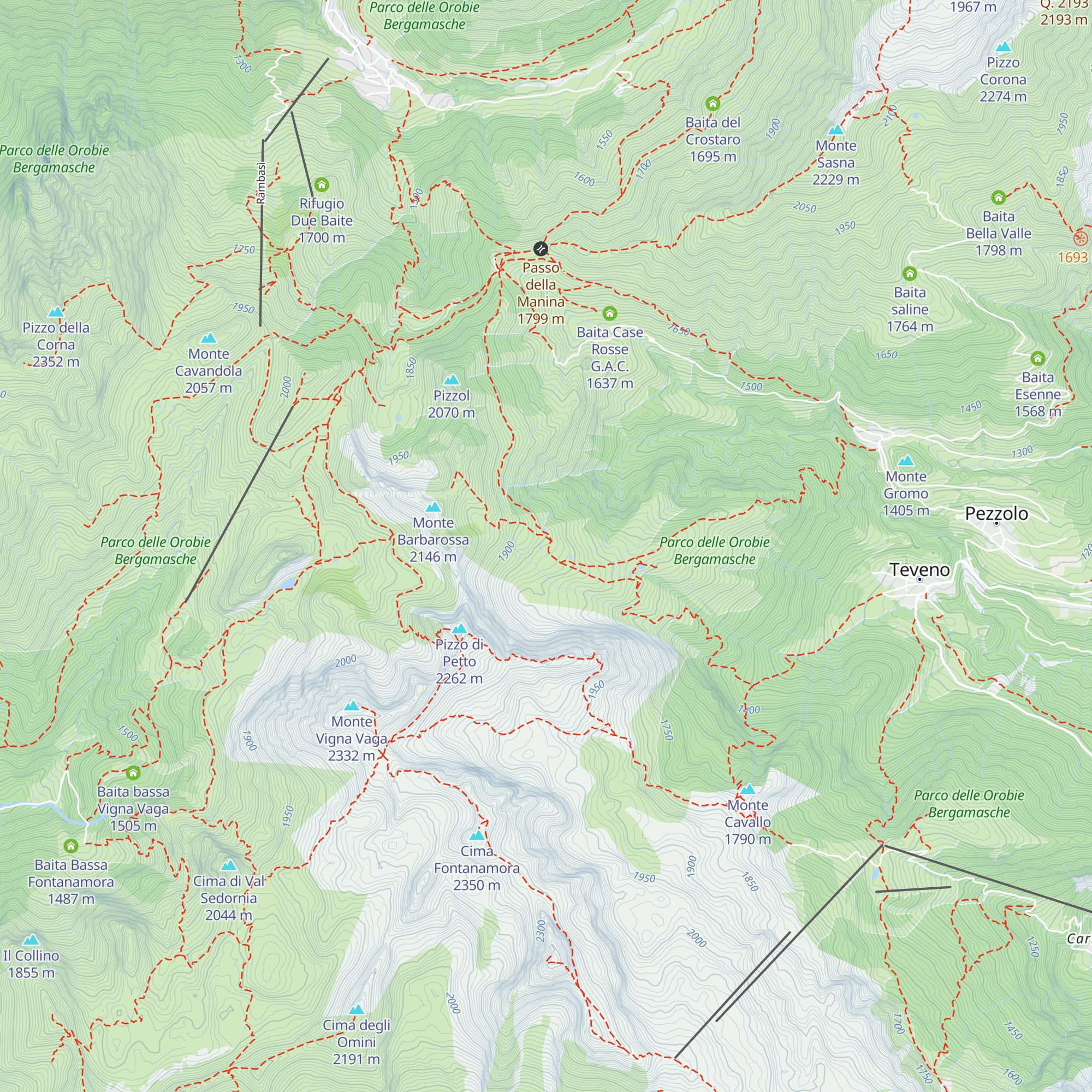 Malga alta Barbarossa map