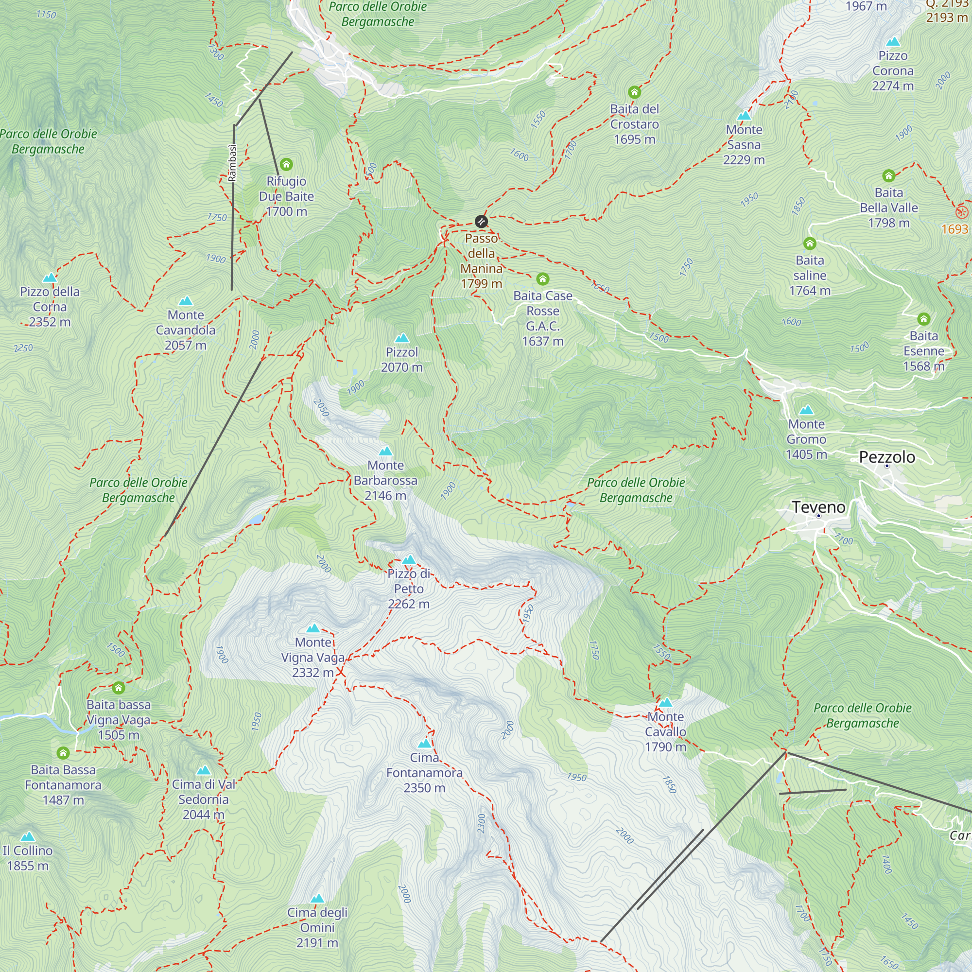 Malga alta Barbarossa map