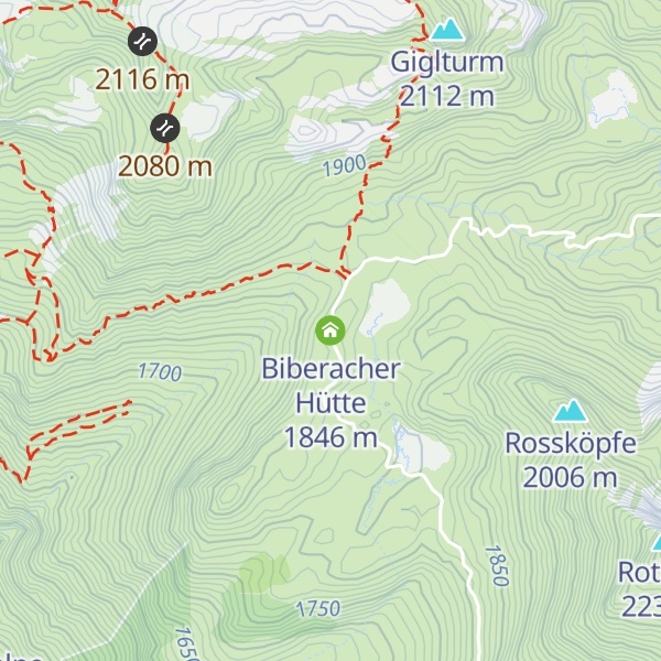 Map of Biberacher Hütte