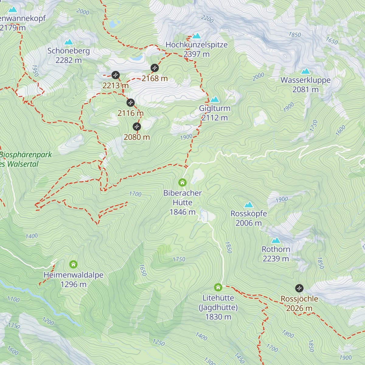 Biberacher Hütte map