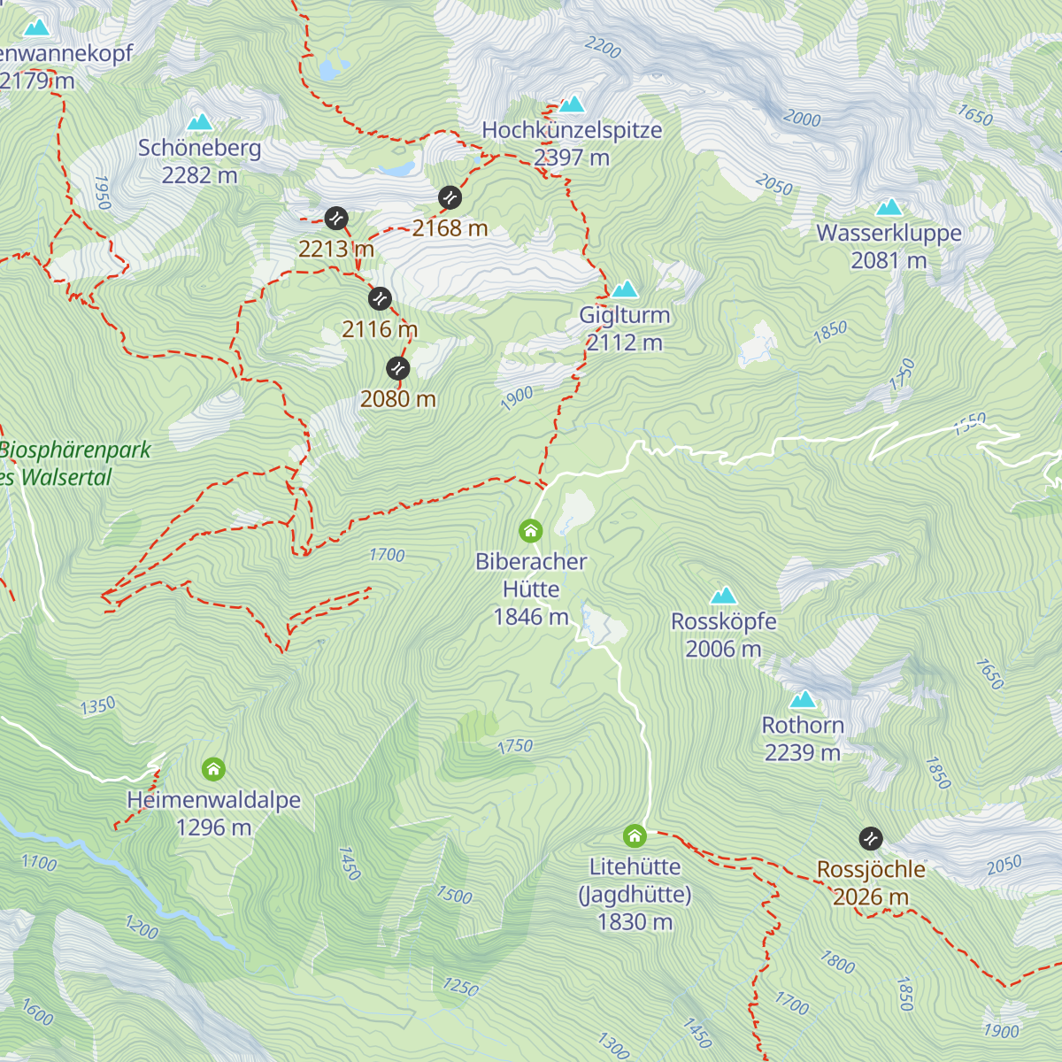 Biberacher Hütte map