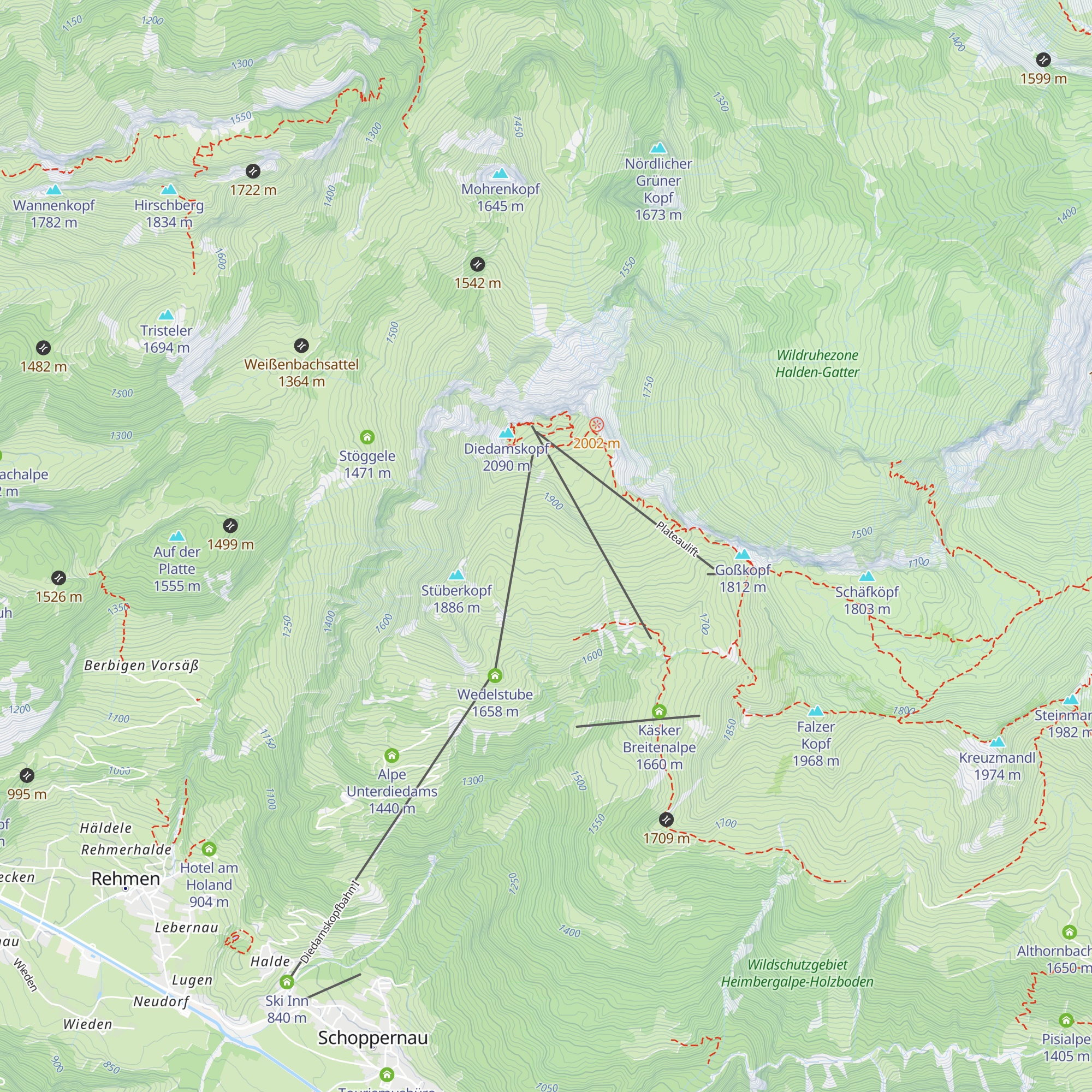Oberdiedamsalpe map